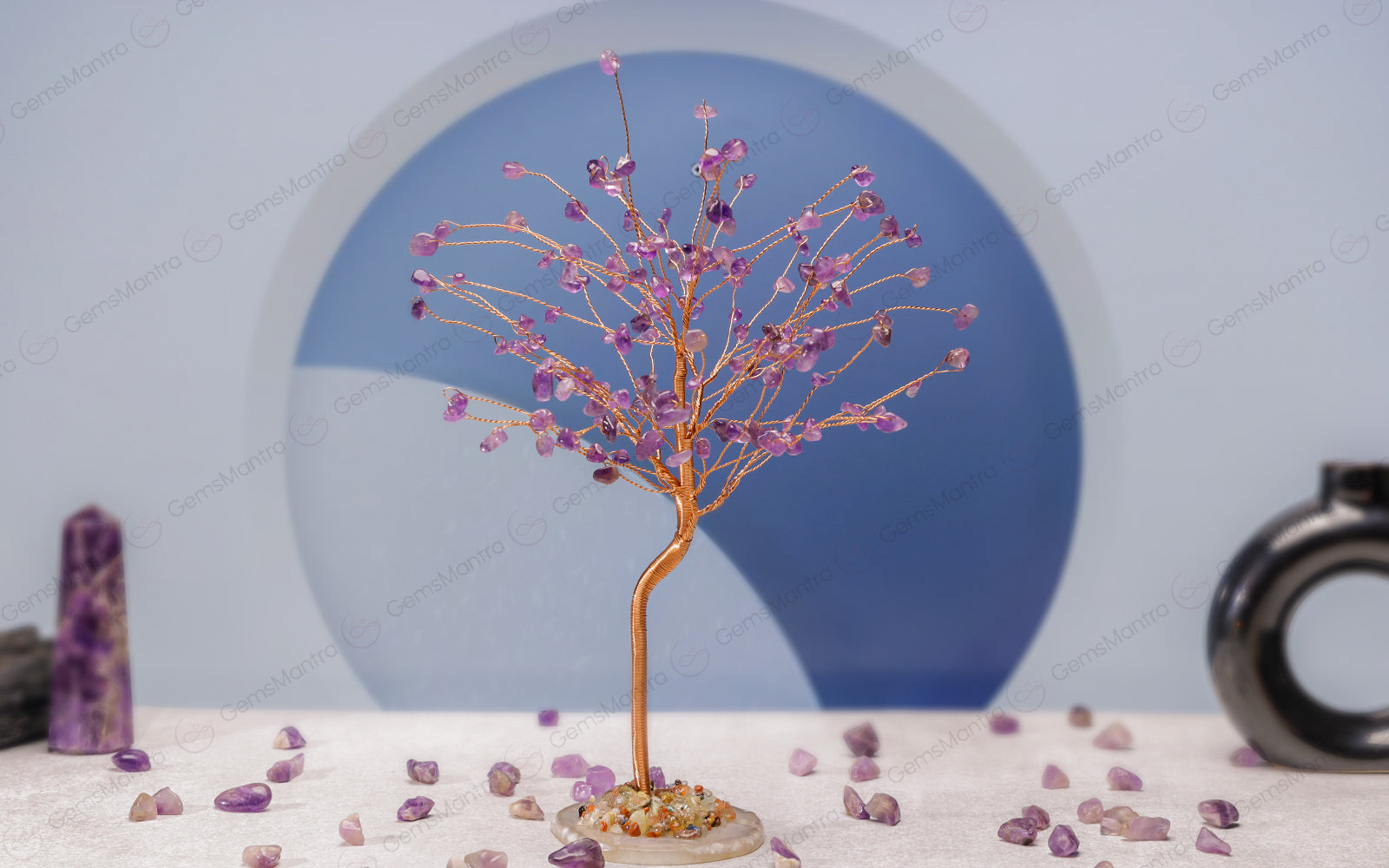 Amethyst With Agate Plate Large Tree