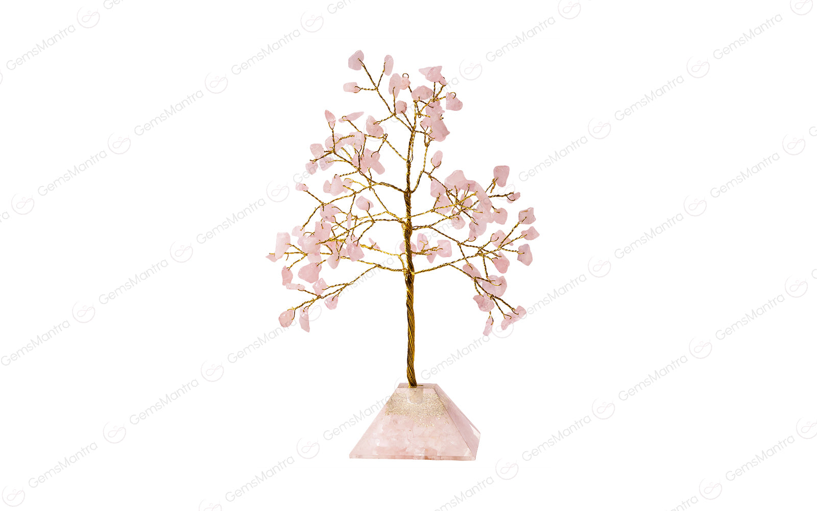 Rose Quartz With Pyramid Tree