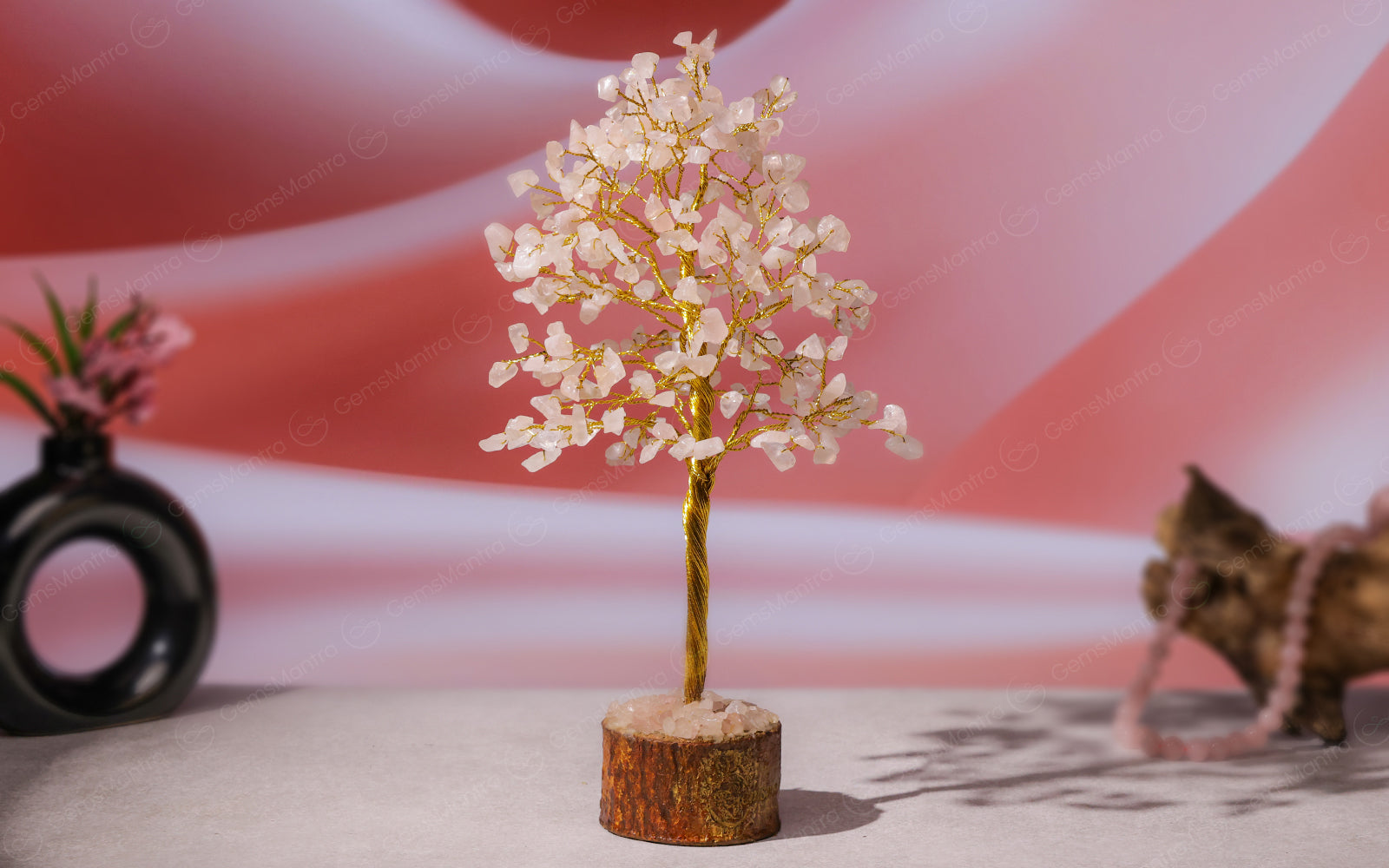 Large Rose-quartz Crystal Tree