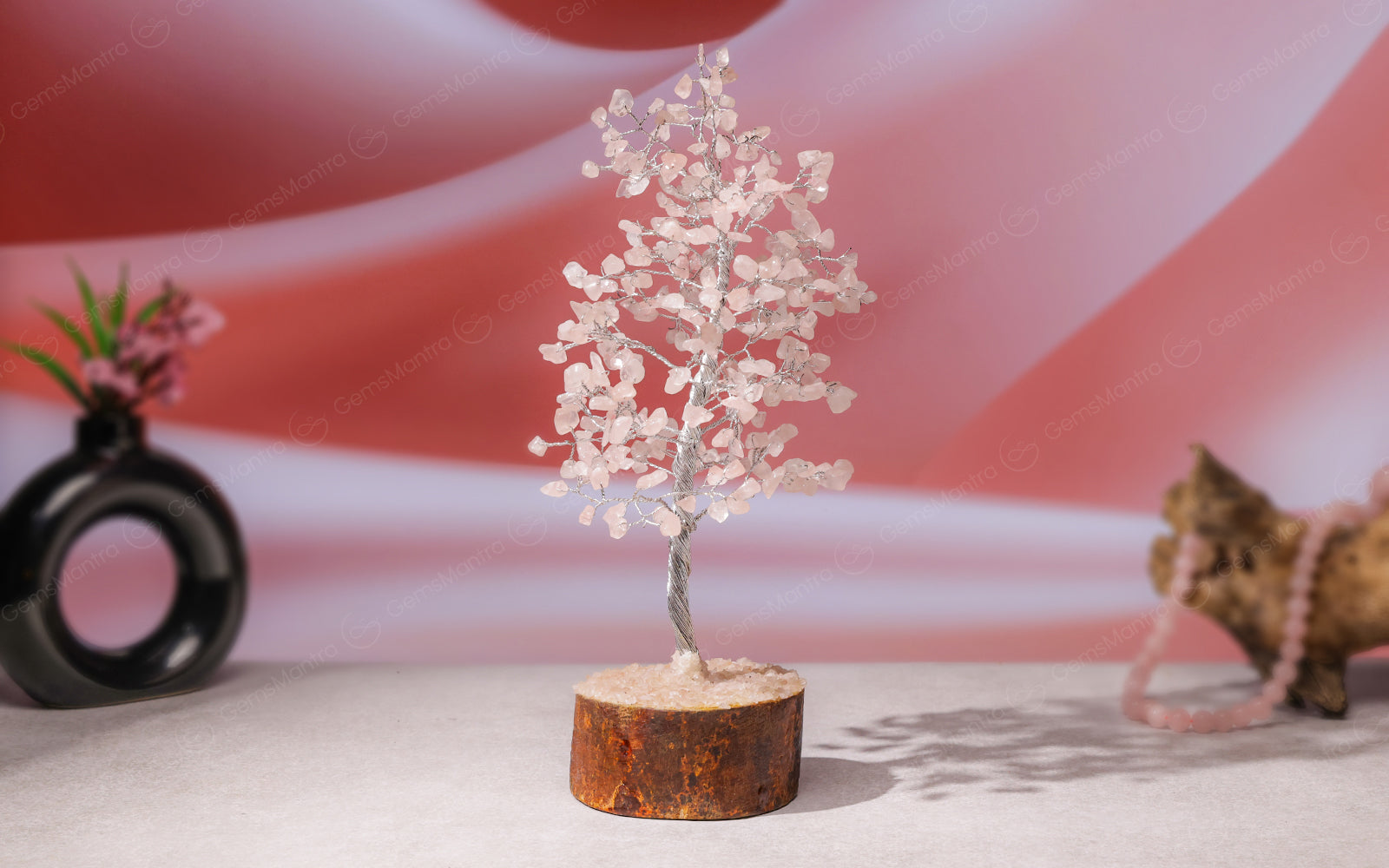 Large Rose-quartz Crystal Tree