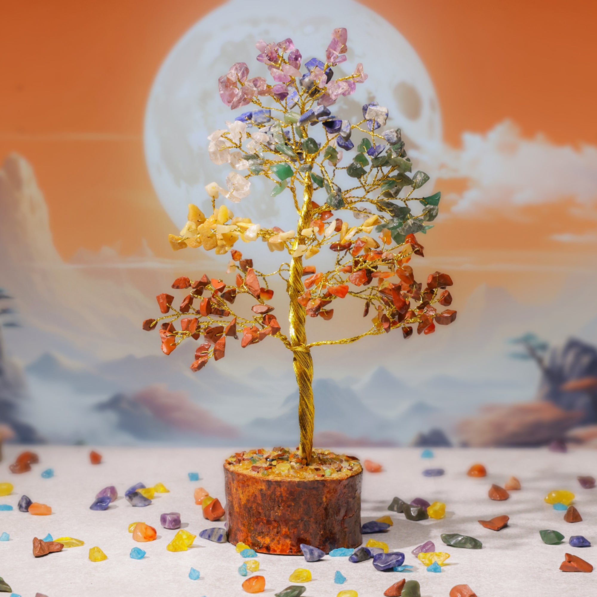 Seven Chakra Crystal Tree – Large, for Vastu