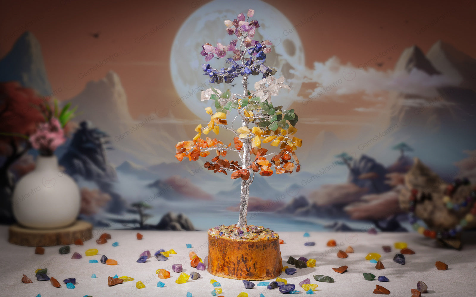 Large Seven Chakra Crystal Tree