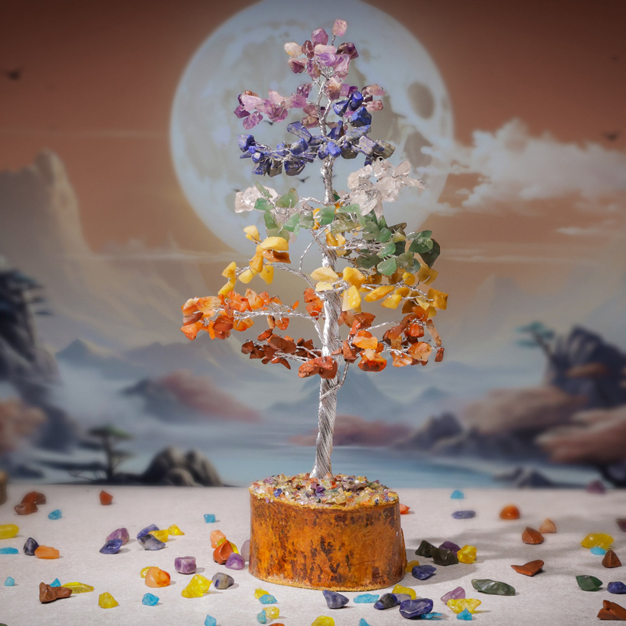 Seven Chakra Crystal Tree – Large, for Vastu