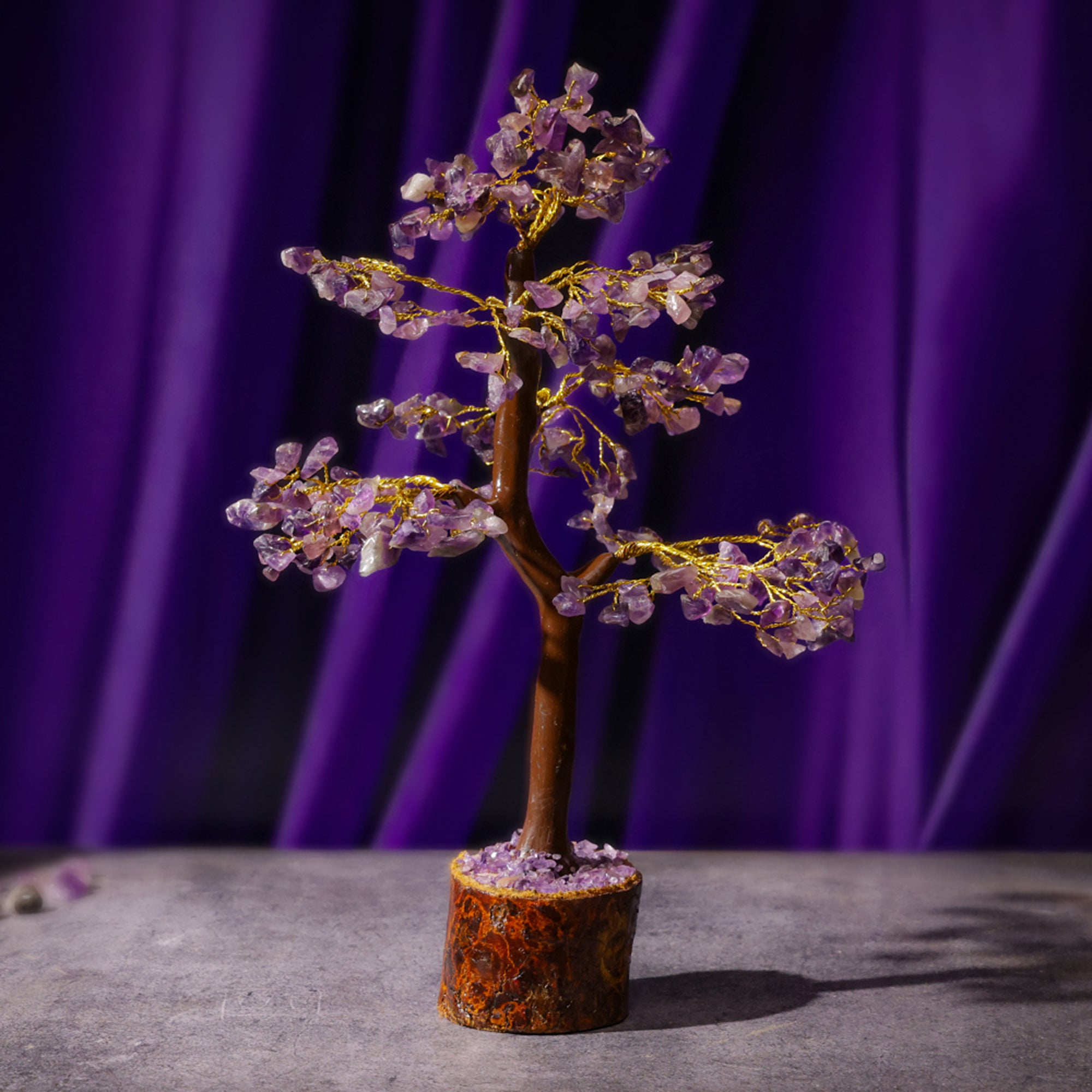 Amethyst Crystal Tree – Wooden Base, for Vastu