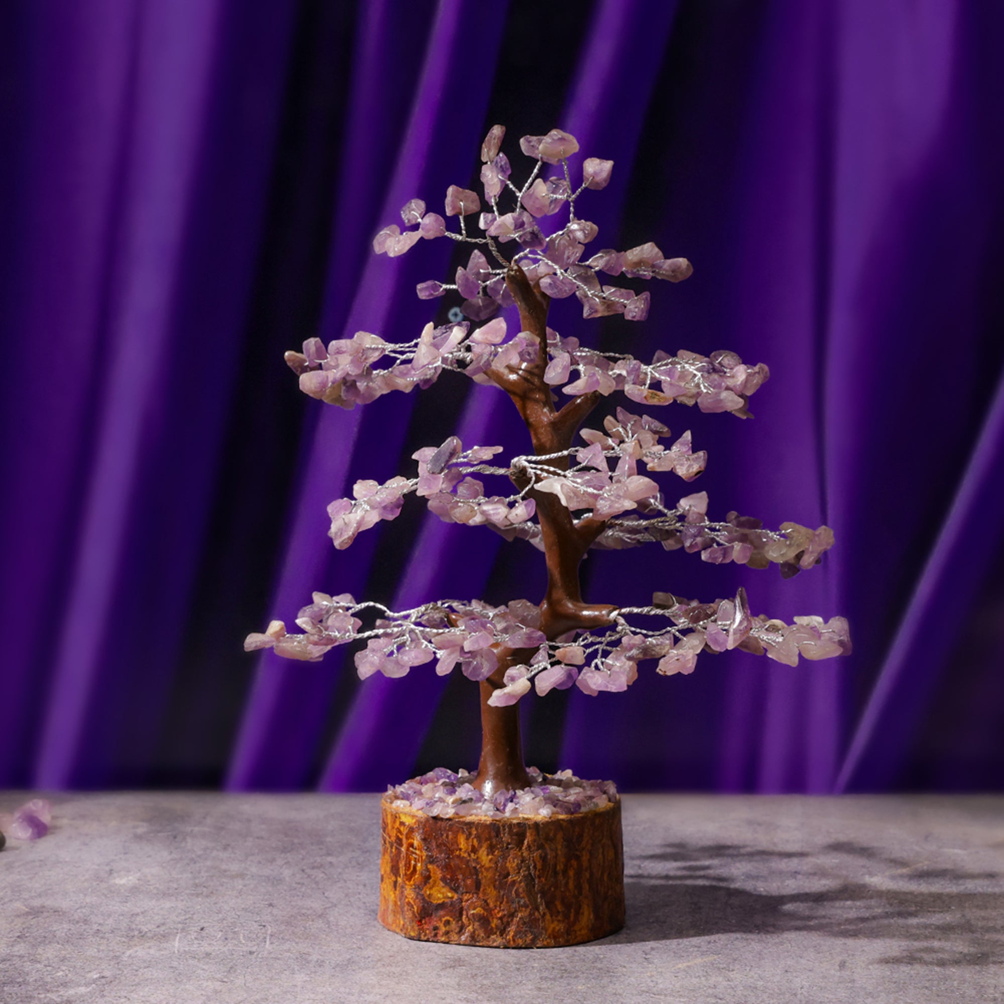 Amethyst Crystal Tree – Wooden Base, for Vastu