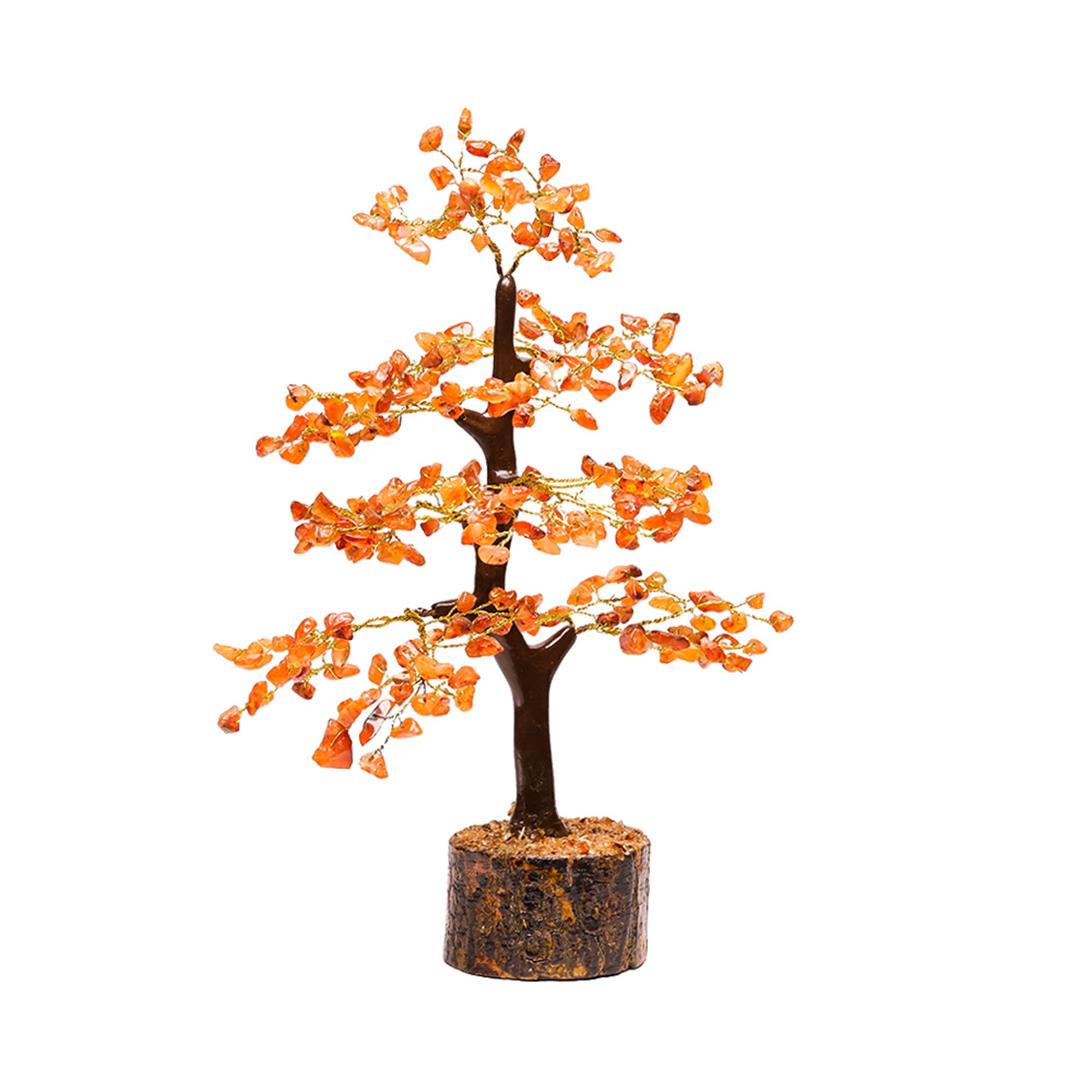 Carnelian Crystal Tree – Wooden Base, for Vastu