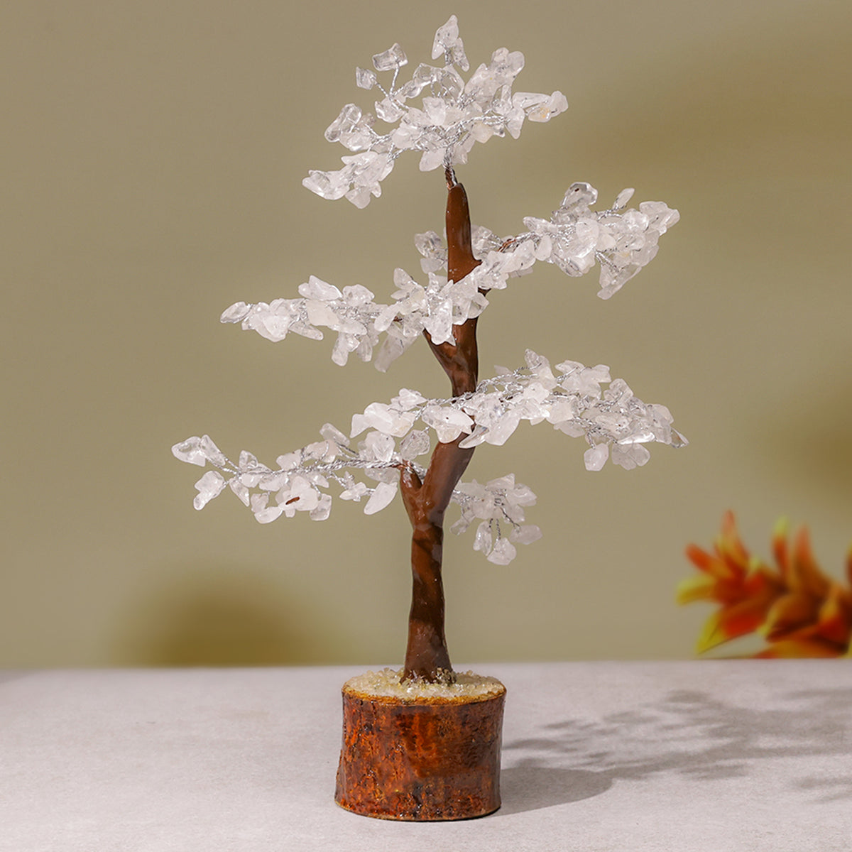 Crystal Quartz Tree – Wooden Base, for Vastu – view 4