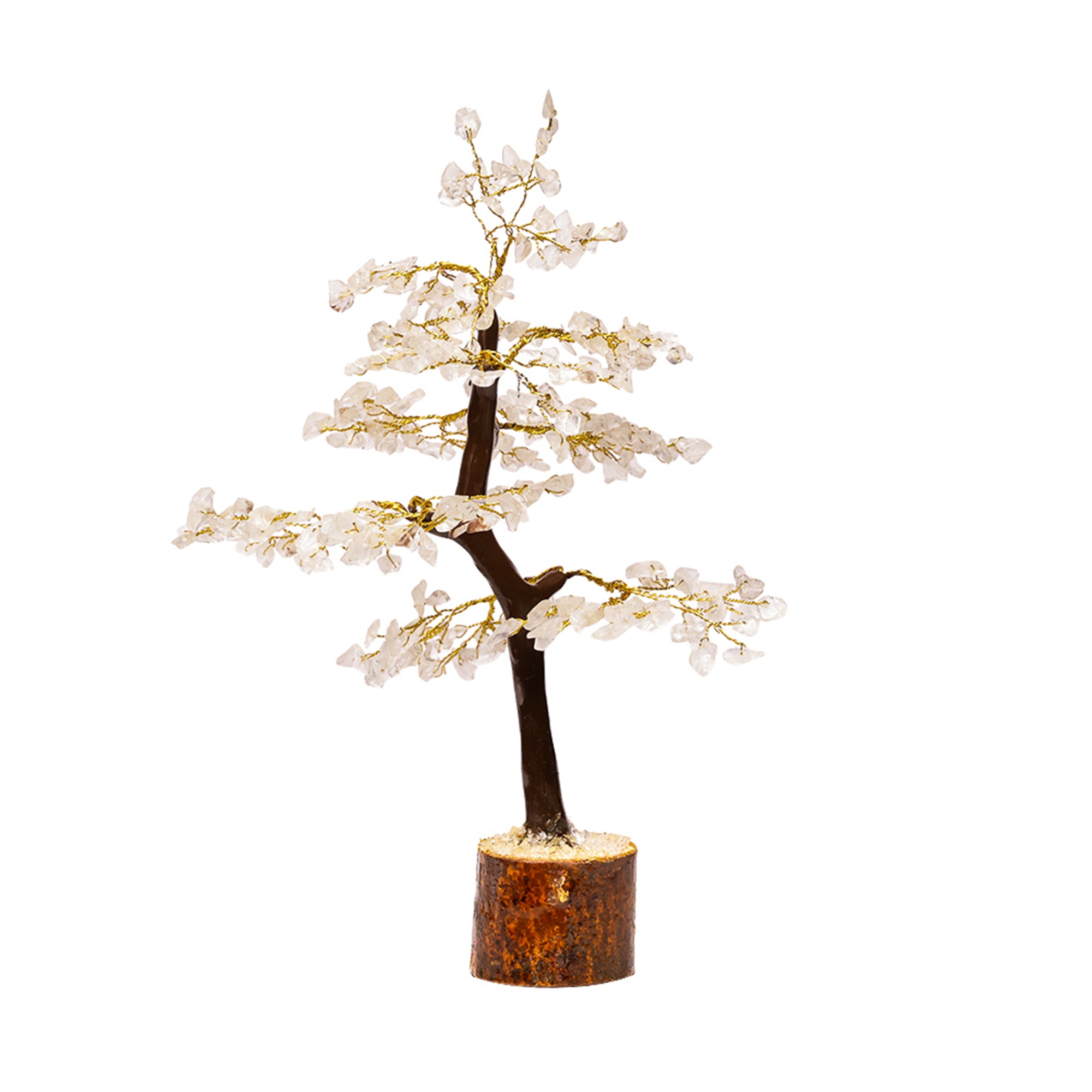 Crystal Quartz Tree – Wooden Base, for Vastu