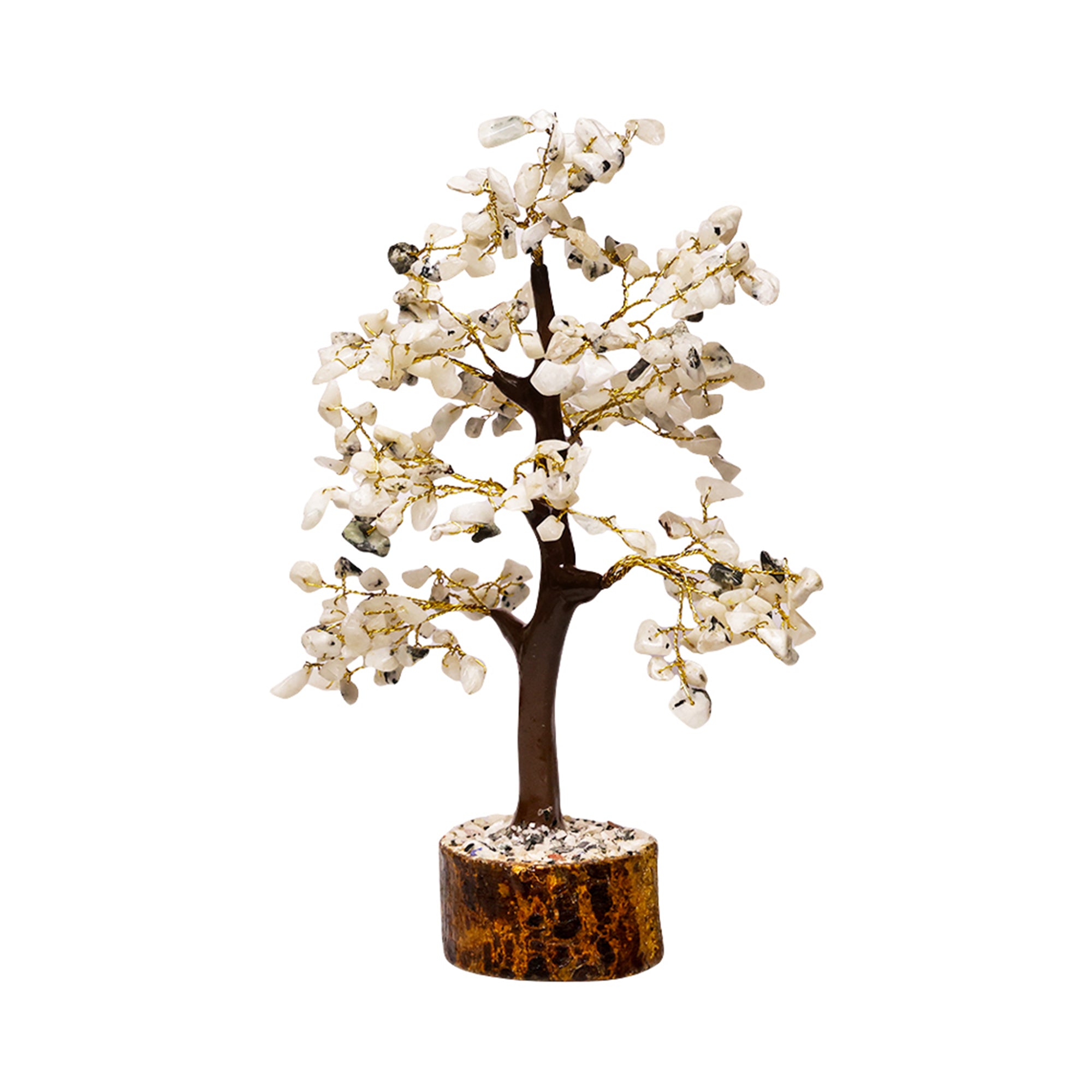 Rainbow Moonstone Crystal Tree – Wooden Base, for Vastu