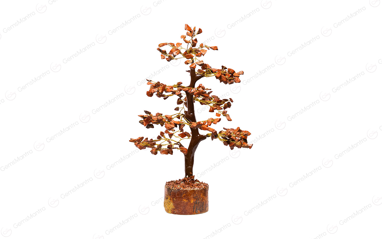 Wooden Red Jasper Crystal Tree