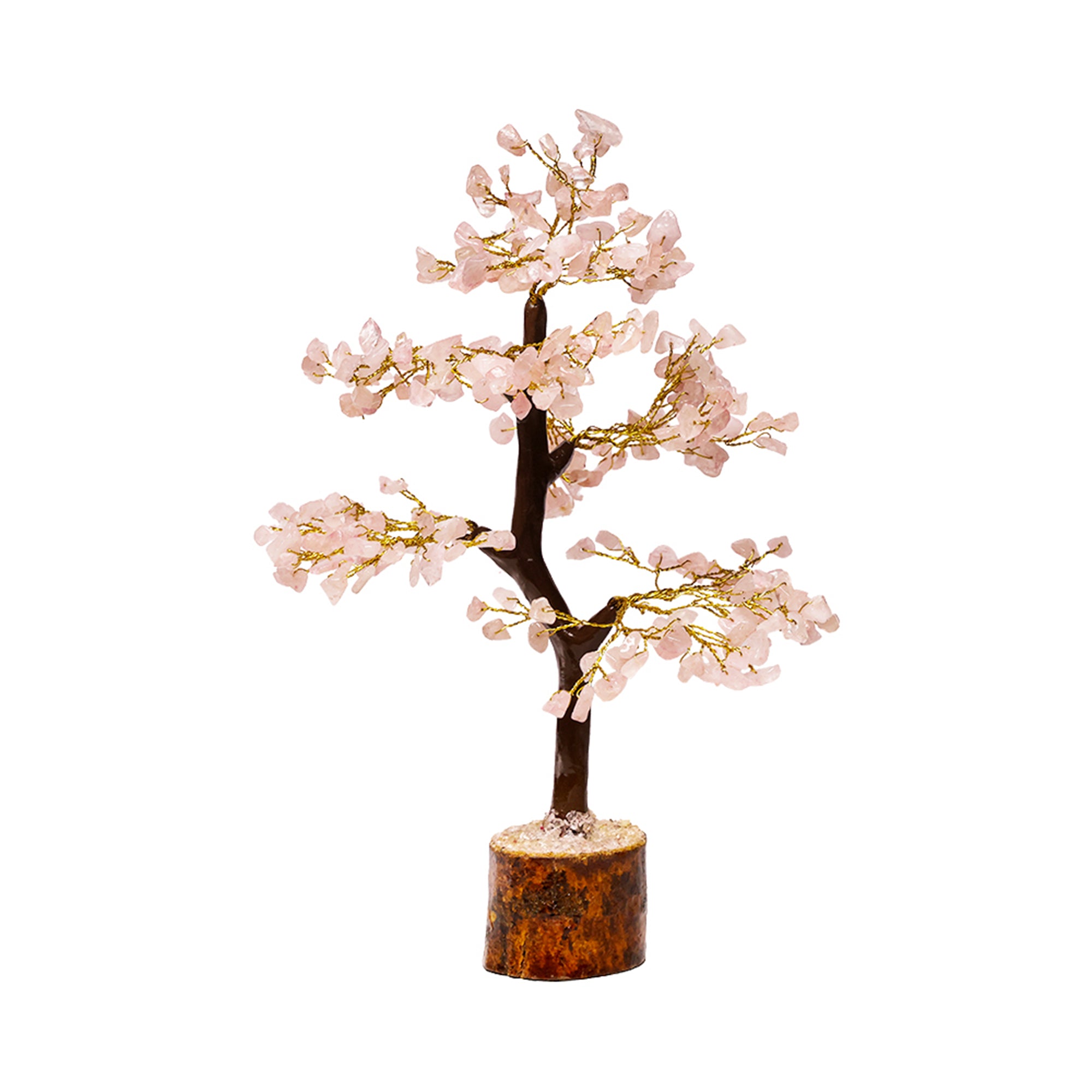 Rose Quartz Crystal Tree – Wooden Base, for Vastu