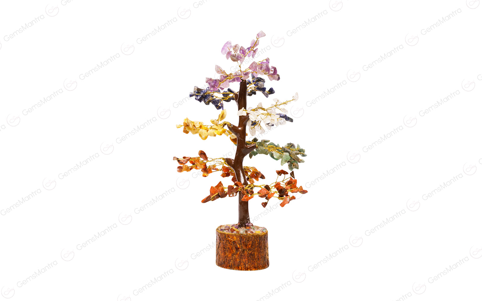 Wooden Seven Chakra Crystal Tree