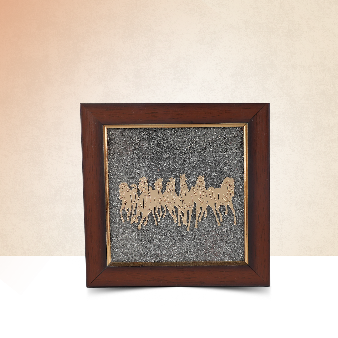 7 Horses Vastu Pyrite Dust Frame