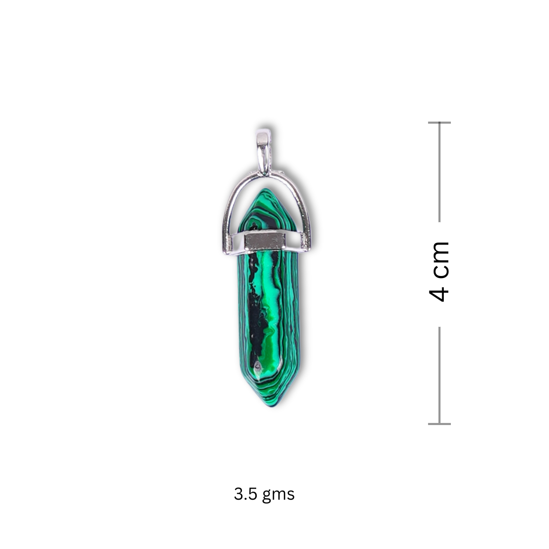 Malachite Double Terminated Pencil Pendant