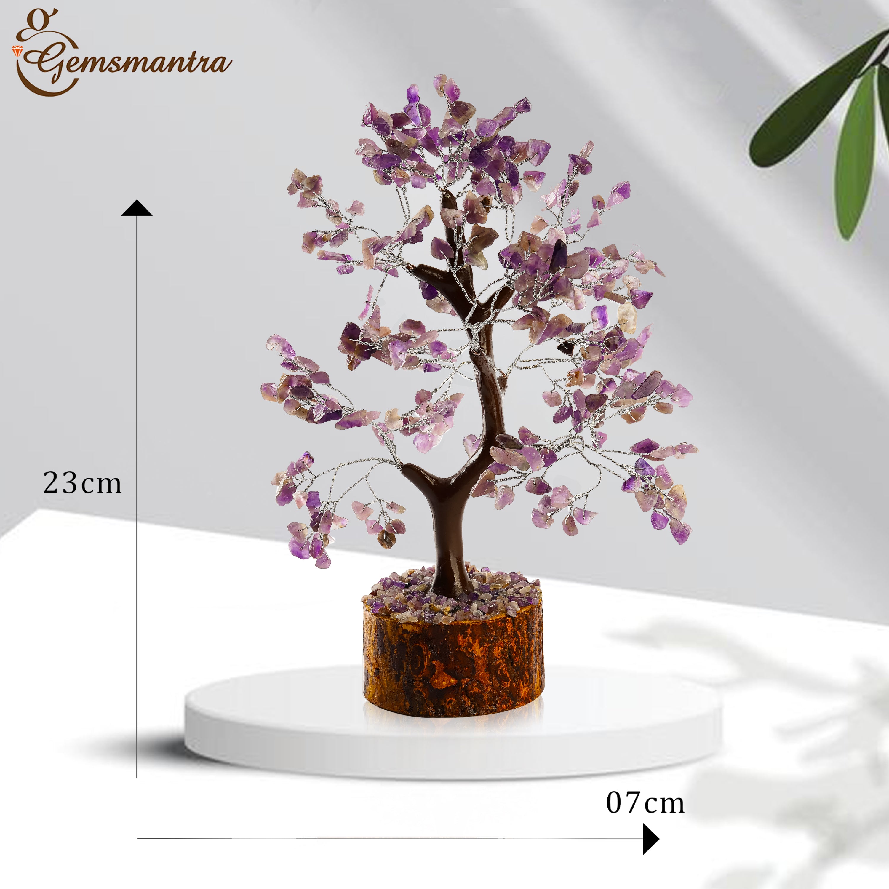 Wooden Amethyst Crystal Tree