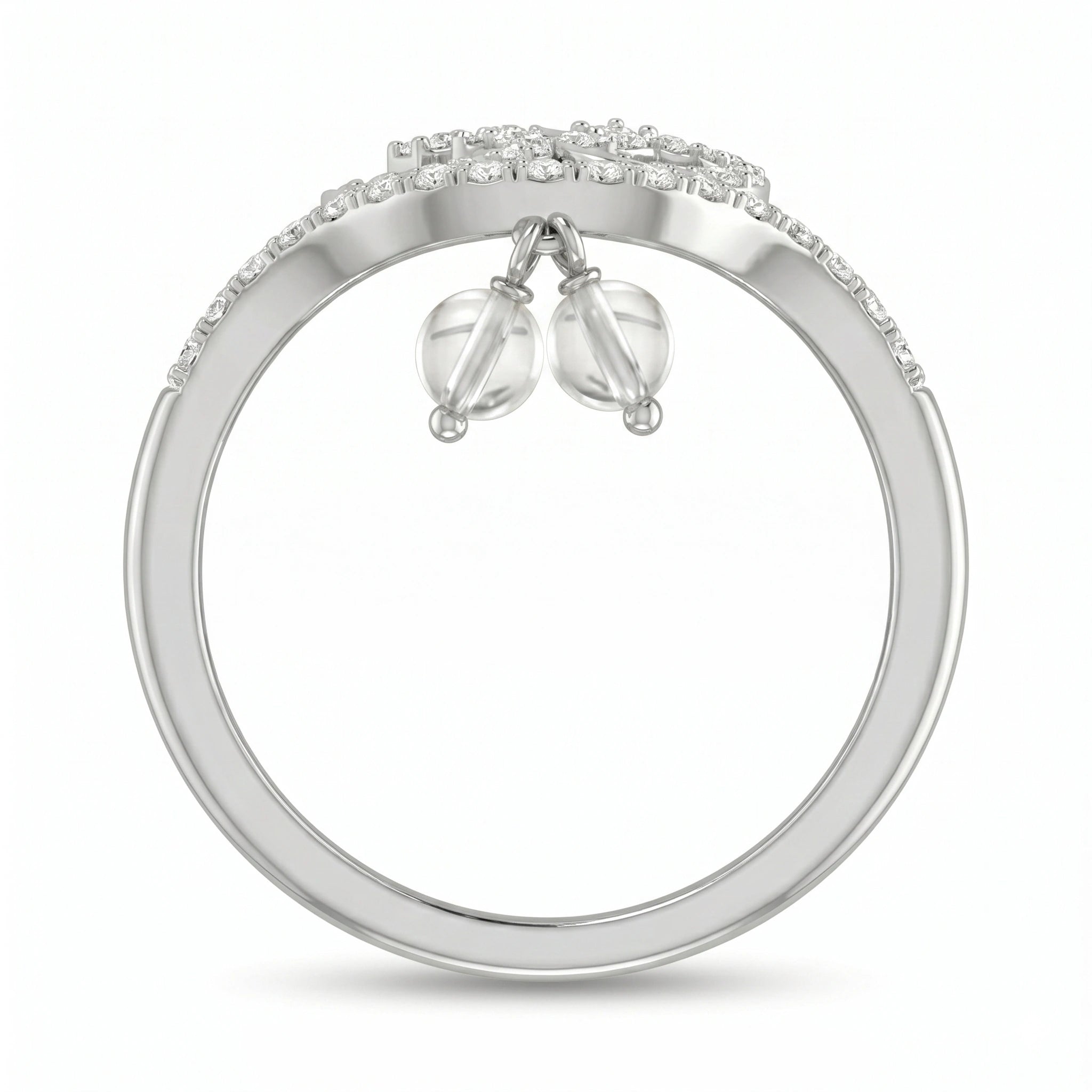 OM Charm  Silver Ring