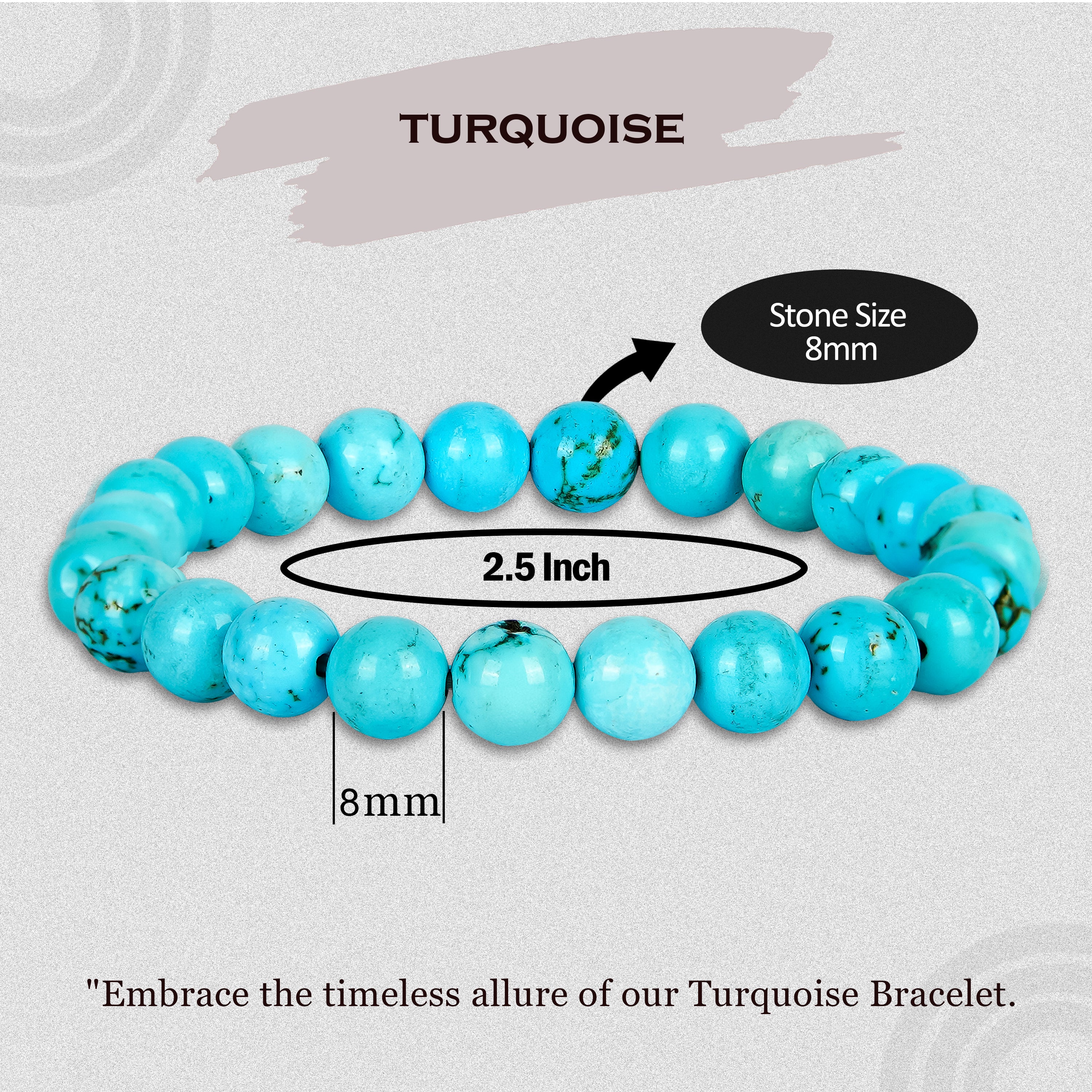 Turquoise with Evil Eye 8 mm Bead Bracelet