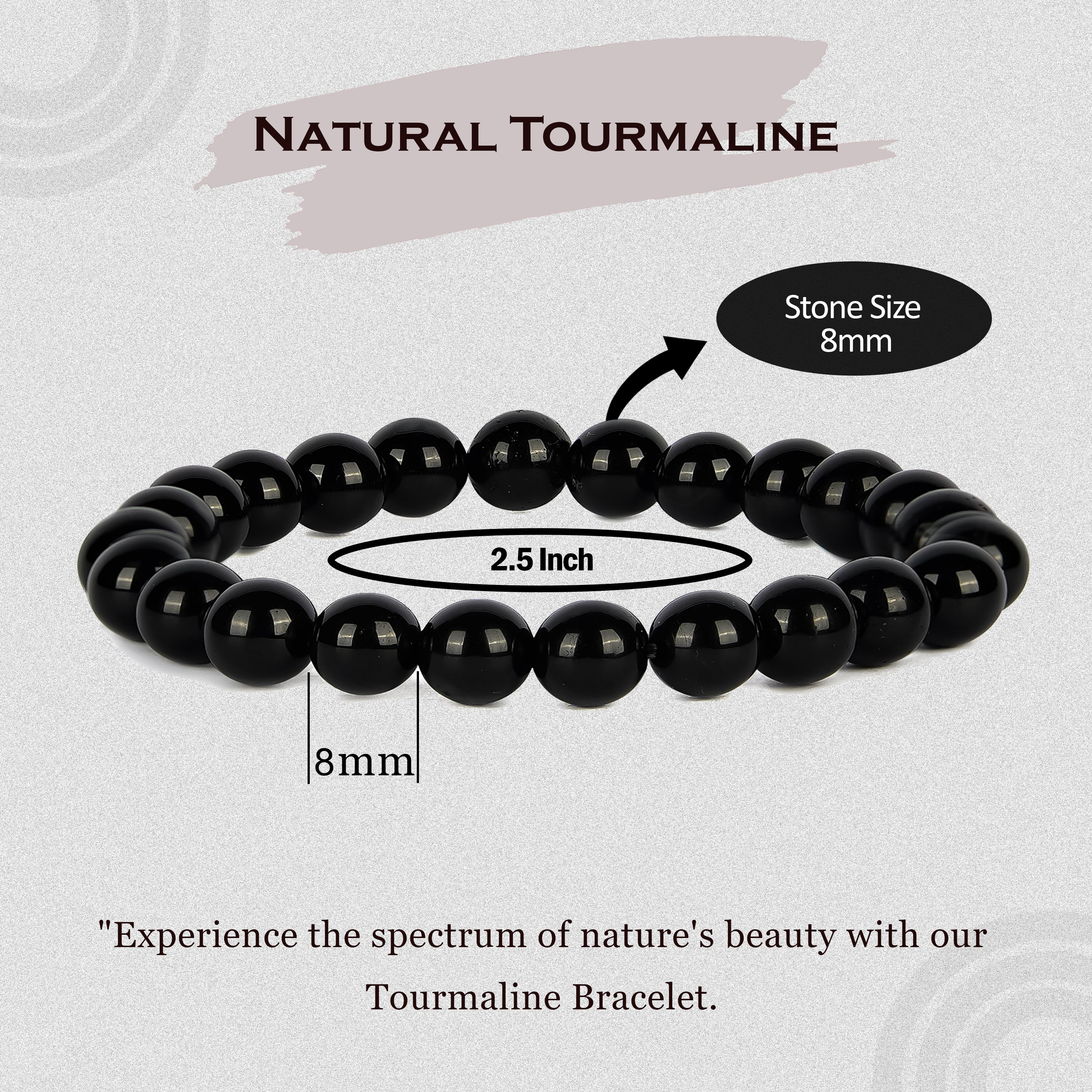 Selenite and Black Tourmaline Bracelet 8MM BEADS (Standard Size) - Easy  Vasstu