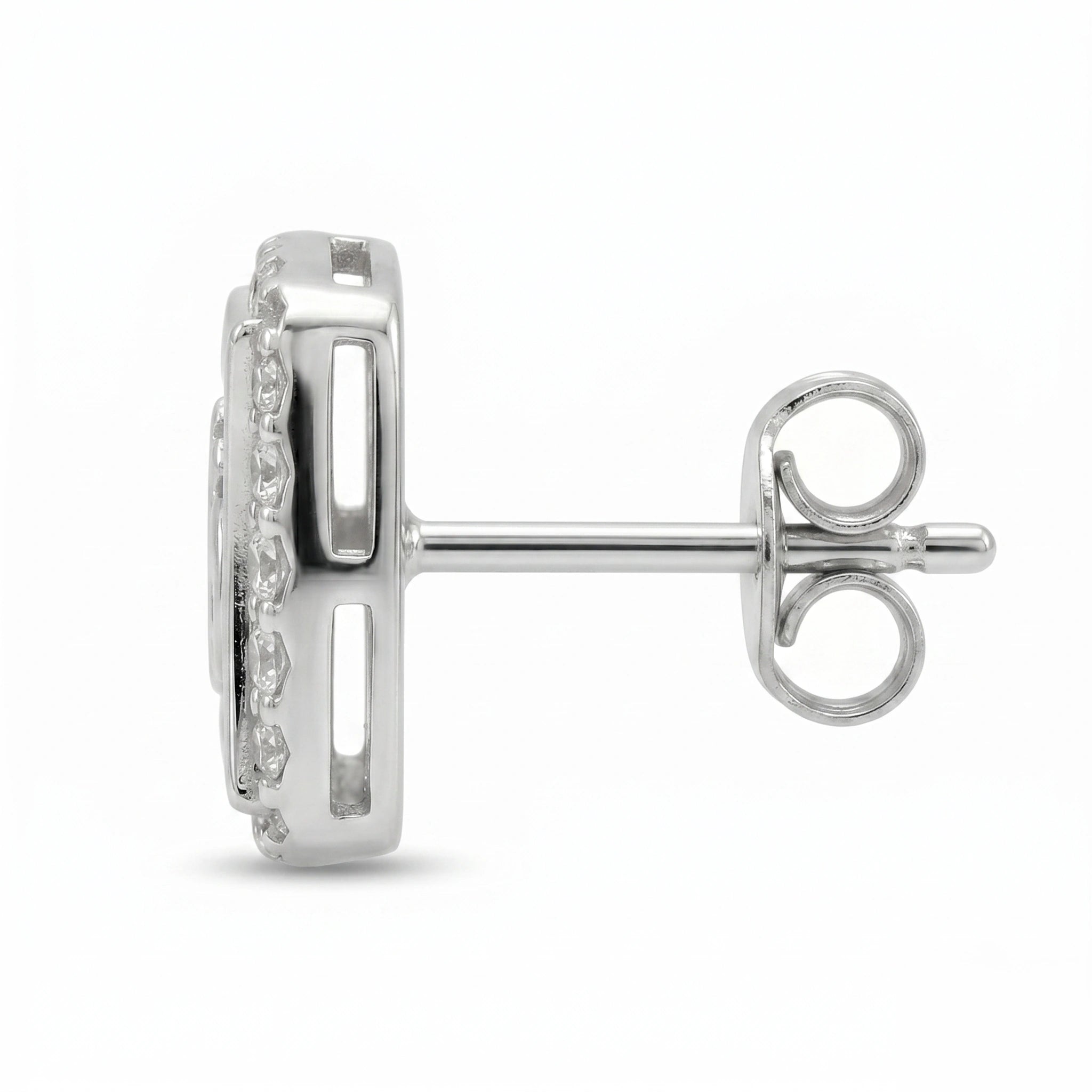 Om Stud Silver Earrings