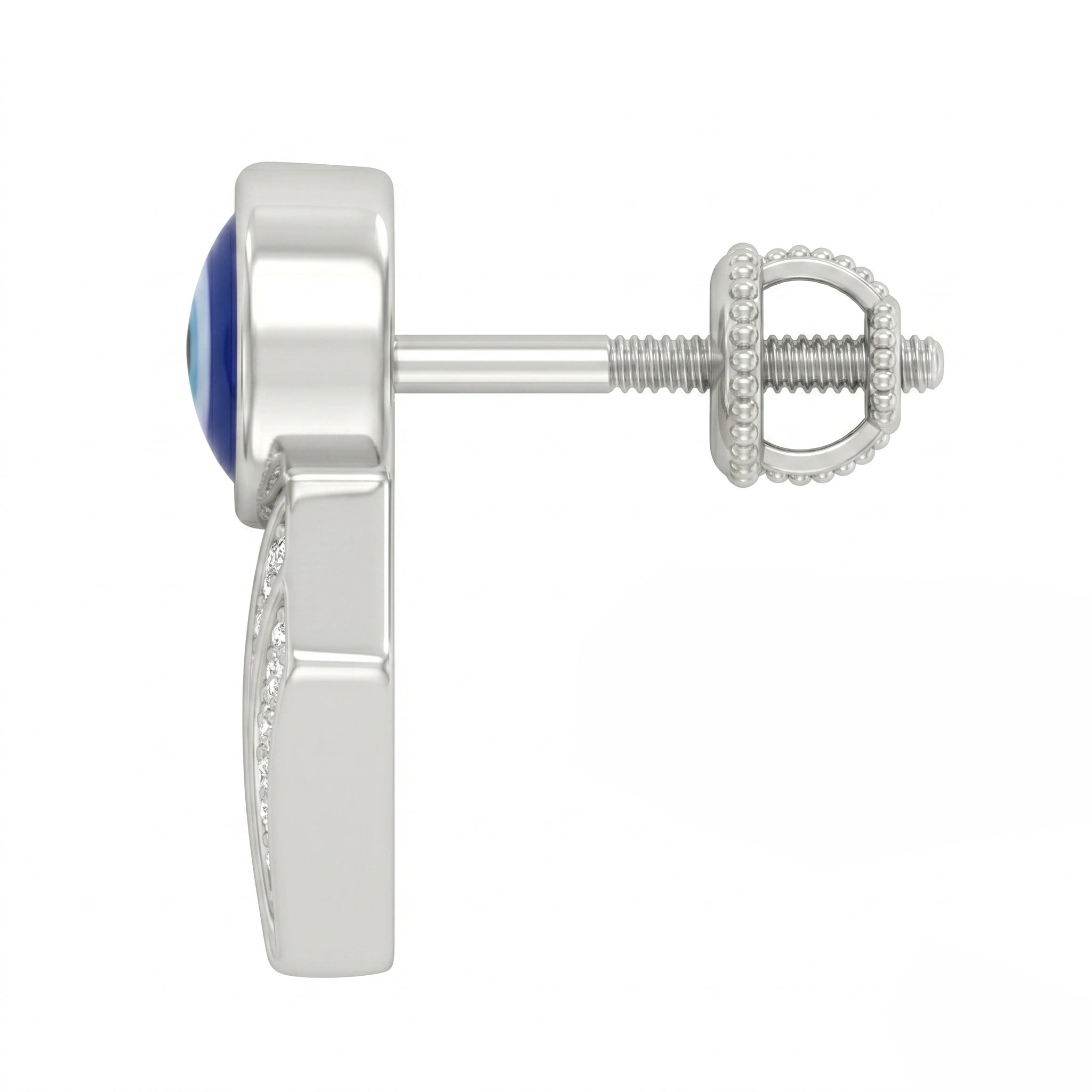 Evil Eye Drop Silver Earrings