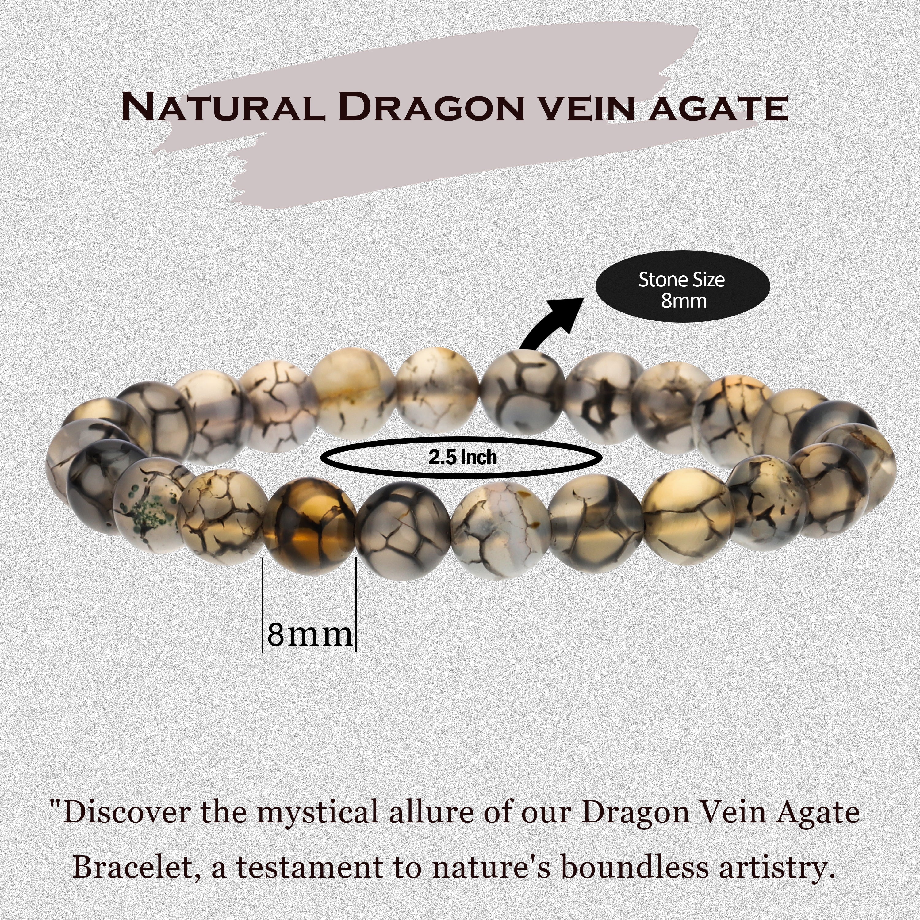 Dragon Vein Agate Bracelet