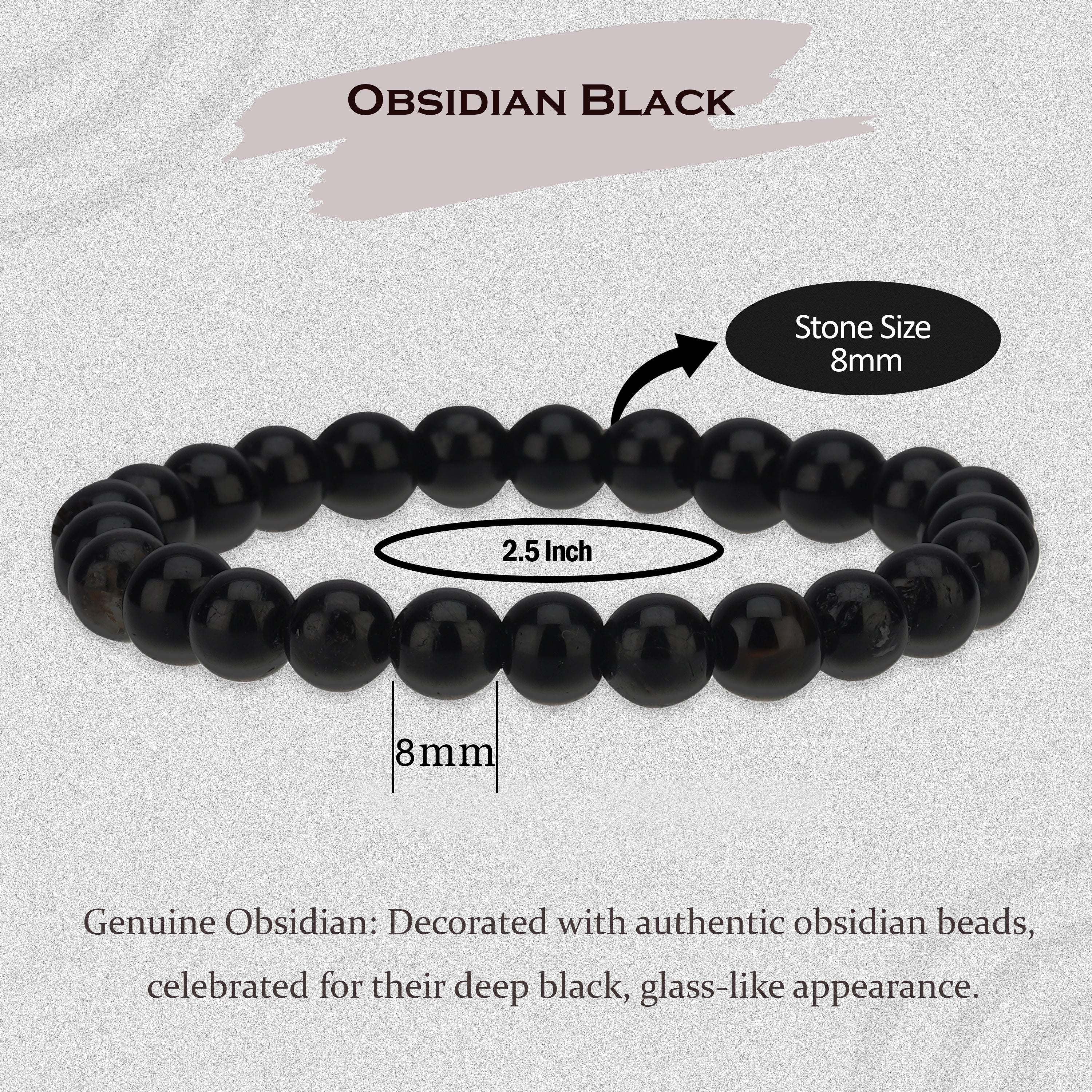 Obsidian Bracelet 6mm - Spirit Connexions