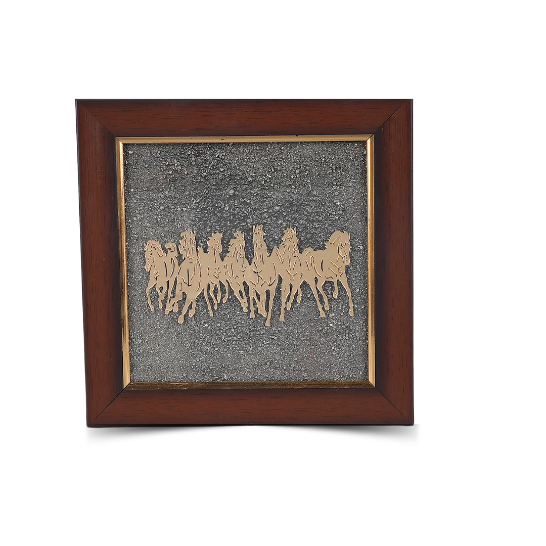 7 Horses Vastu Pyrite Dust Frame