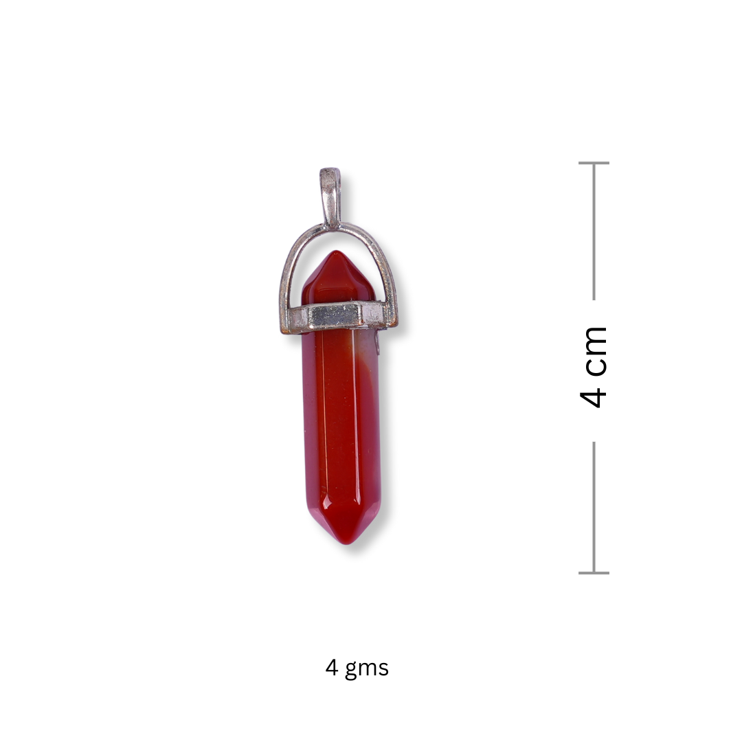 Red Carnelian Double Terminated Pencil Pendant