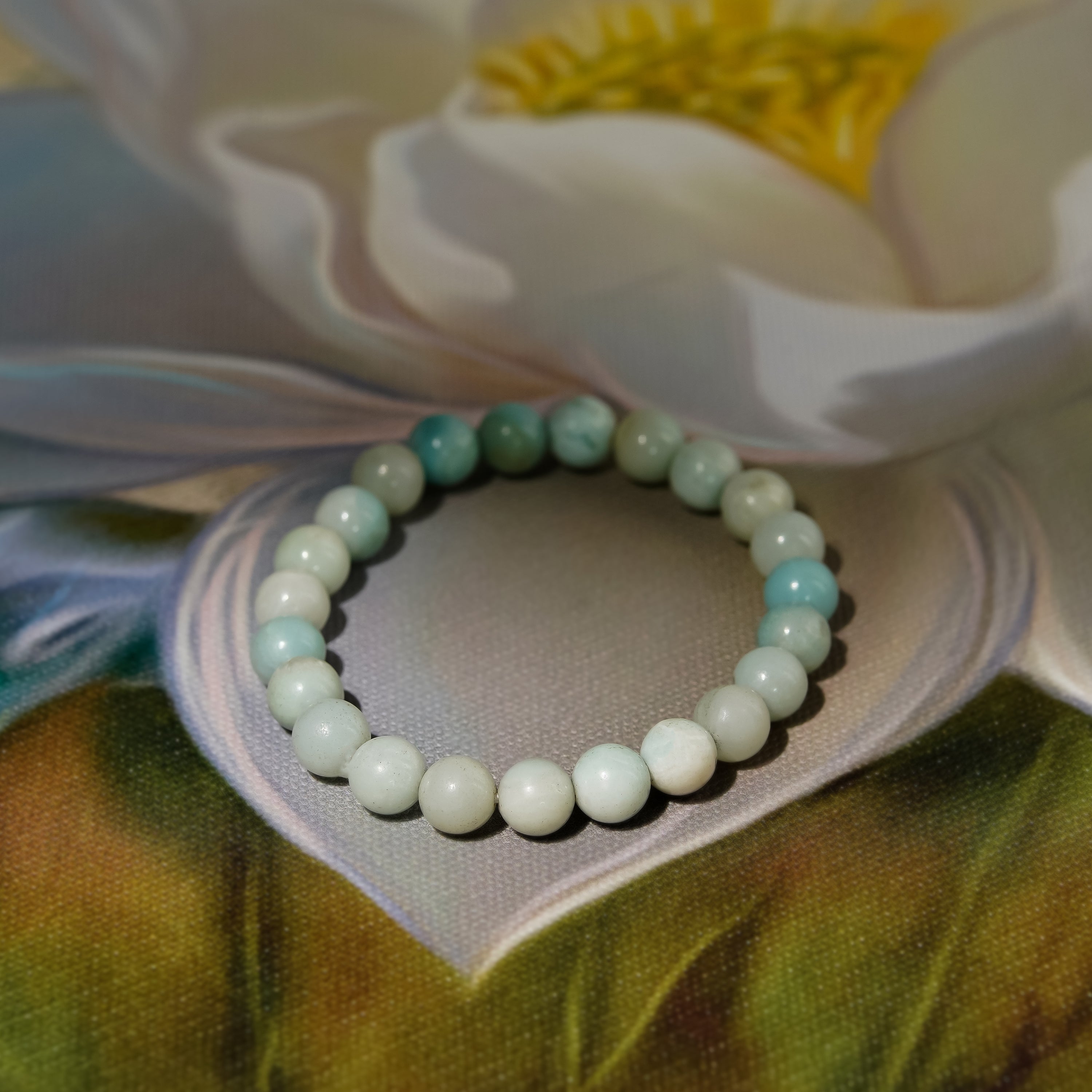 Round Bluish Green Amazonite Crystal Beads & Bracelet at Rs 200/piece in  Kashipur