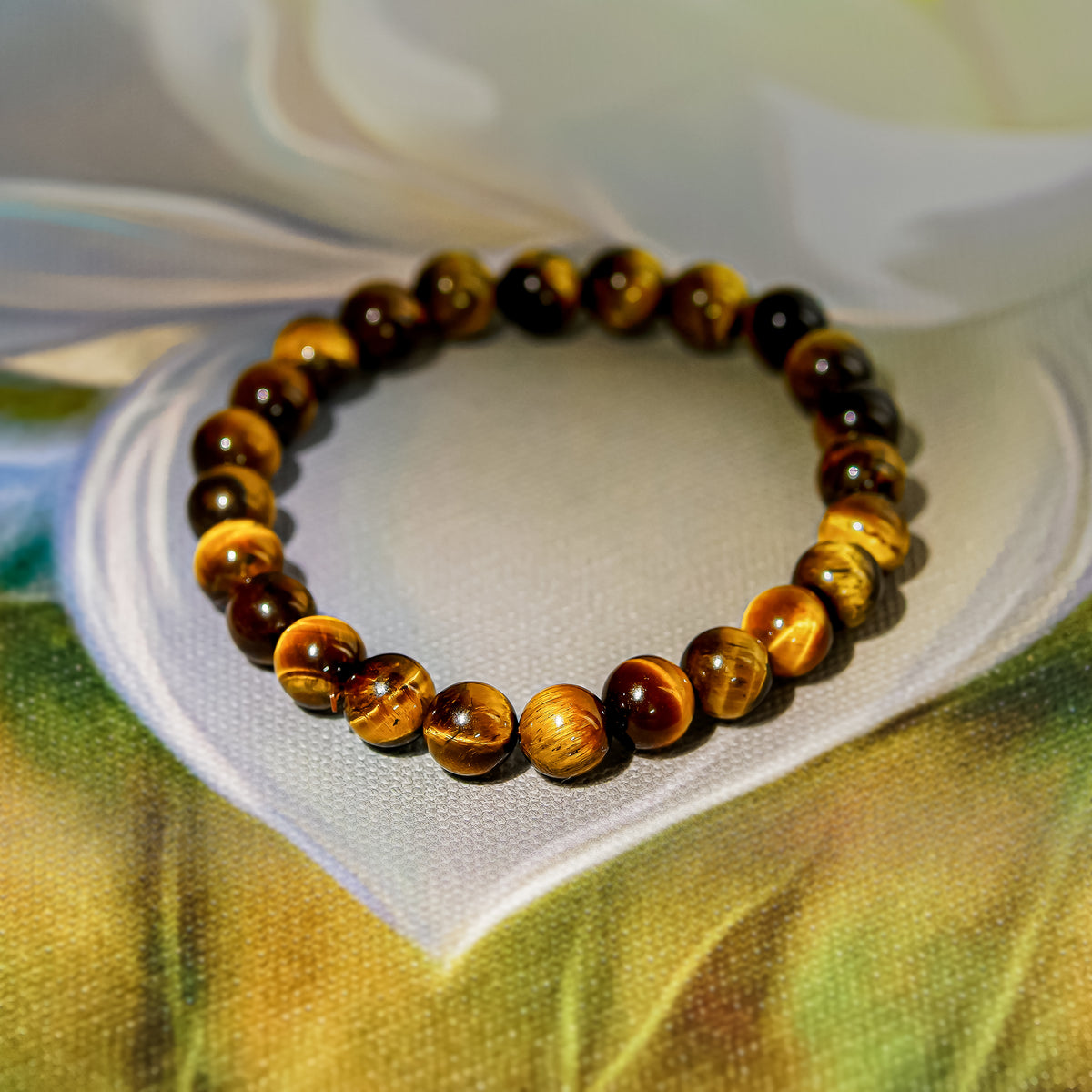 TIGER EYE Beaded Bracelet  Brown Gemstones Bead Bracelet – GT