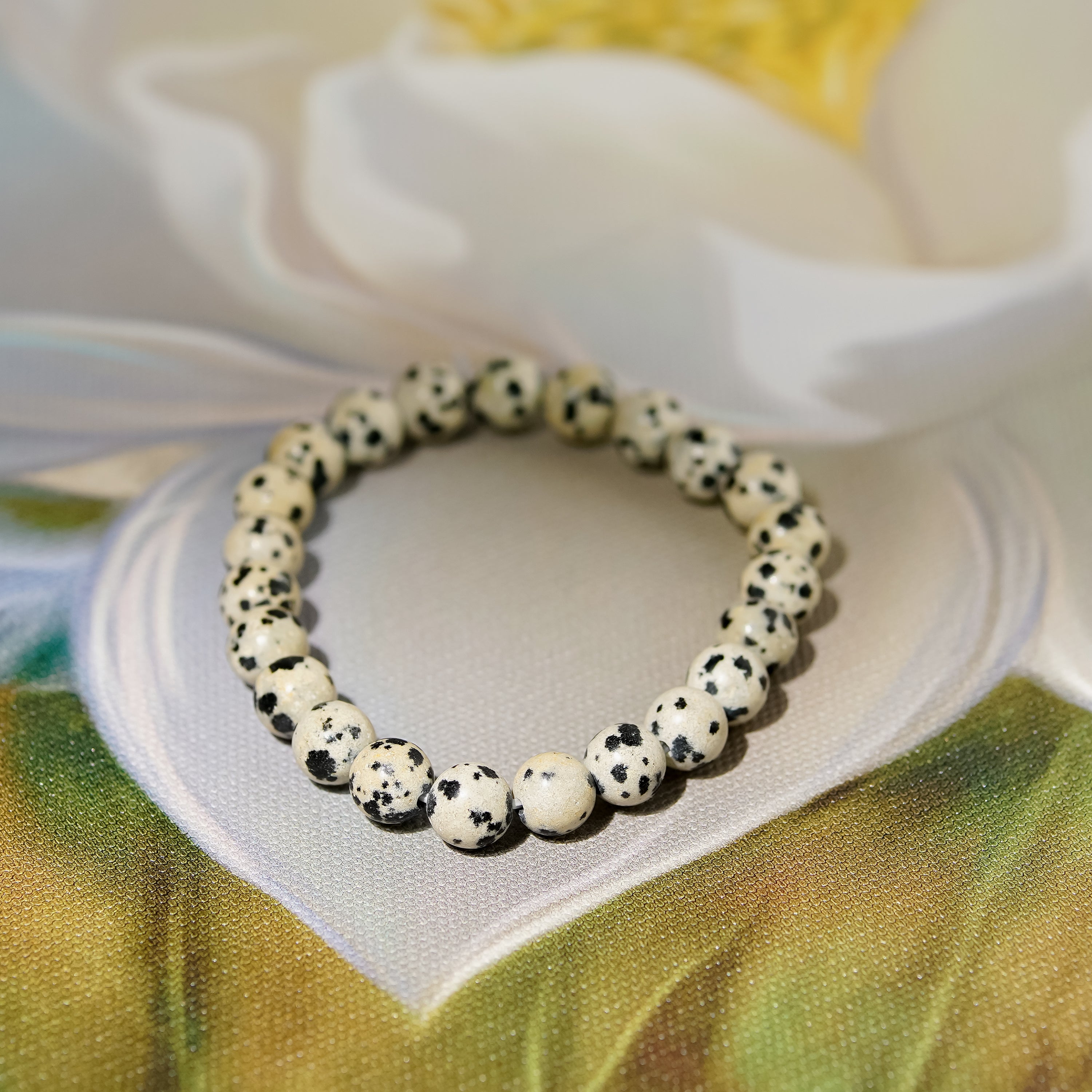 Awsome Dalmation Jasper Beads Gemstone Artisan Beads with Small Silver –  AmpearlBeads