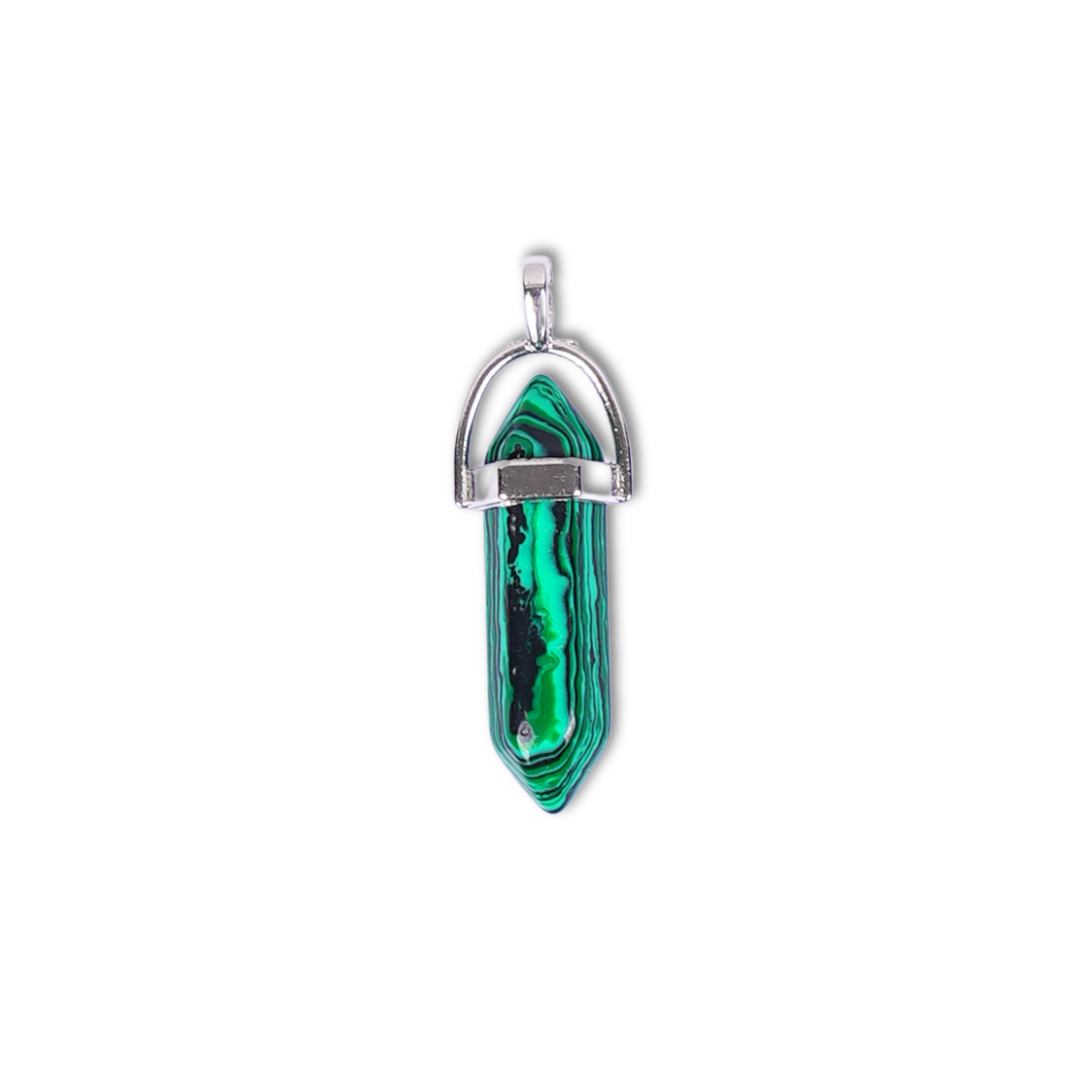 Malachite Double Terminated Pencil Pendant