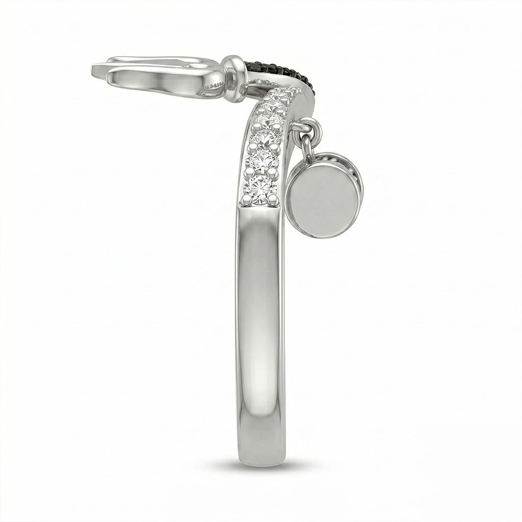 Trishul Charm Adjustable Silver Ring