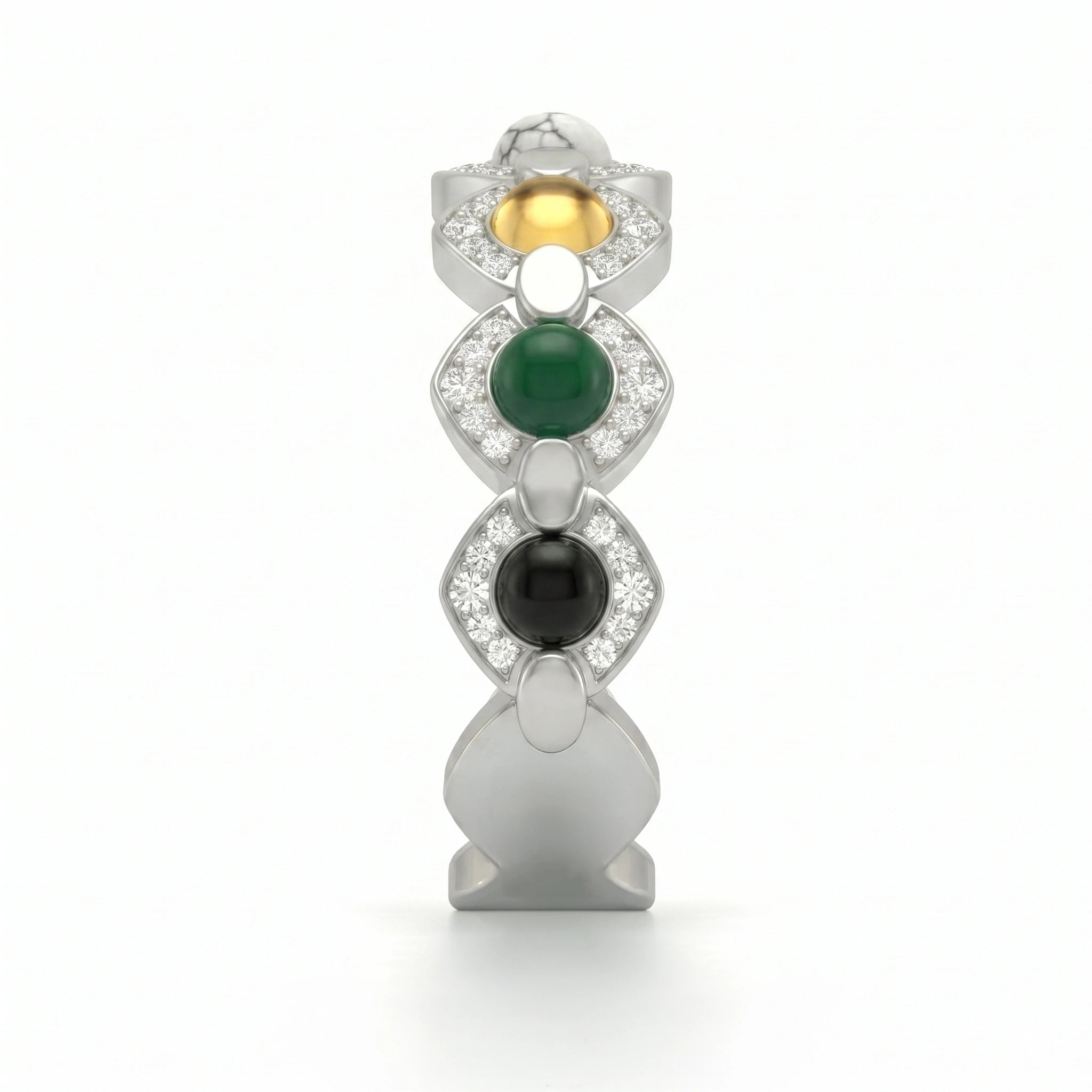 7 Chakra Healing Silver Ring
