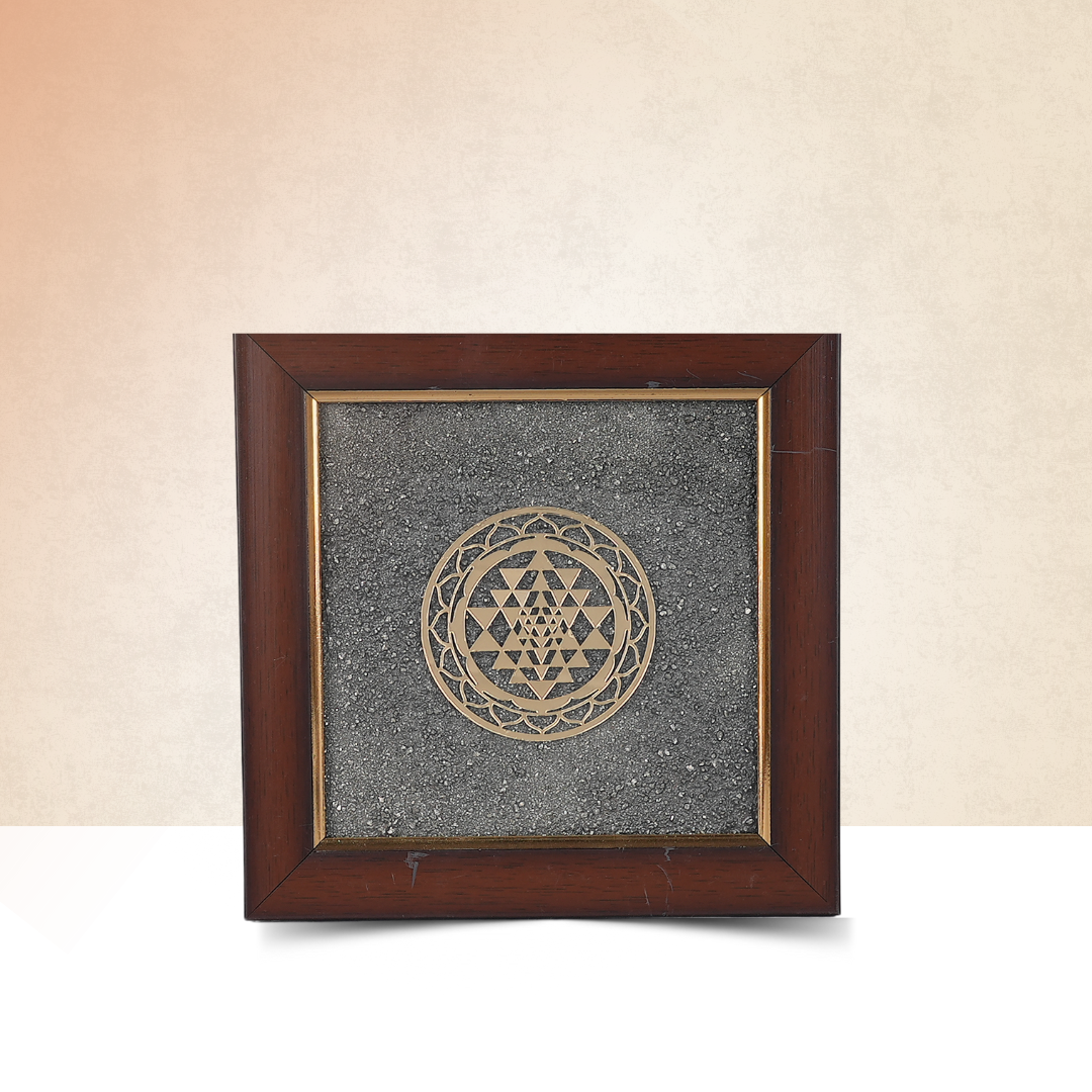 Shriparni Shri Yantra Pyrite Dust Frame