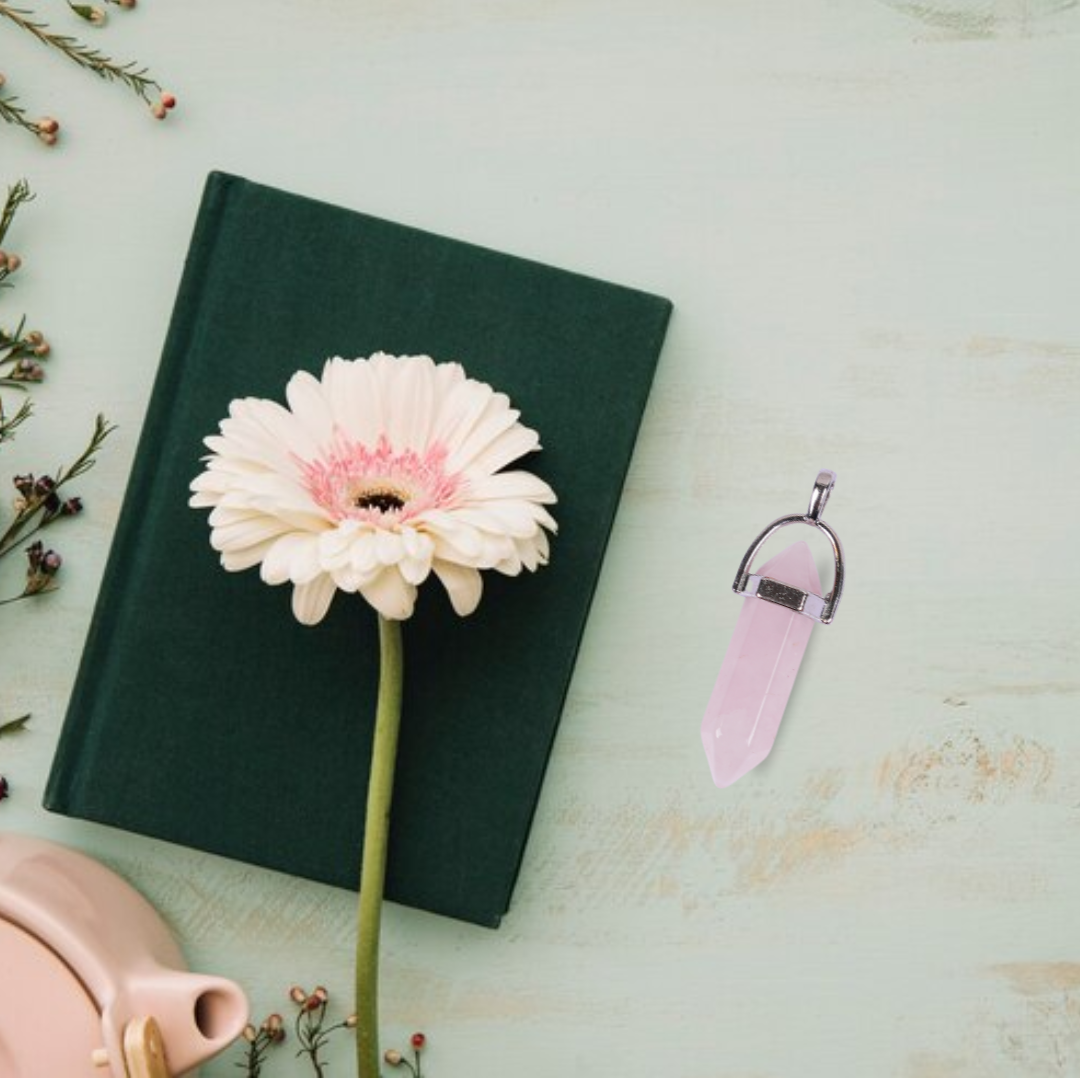 Rose Quartz Double Terminated Pencil Pendant