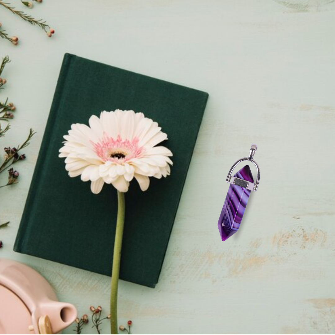 Purple Sulemani Double Terminated Pencil Pendant