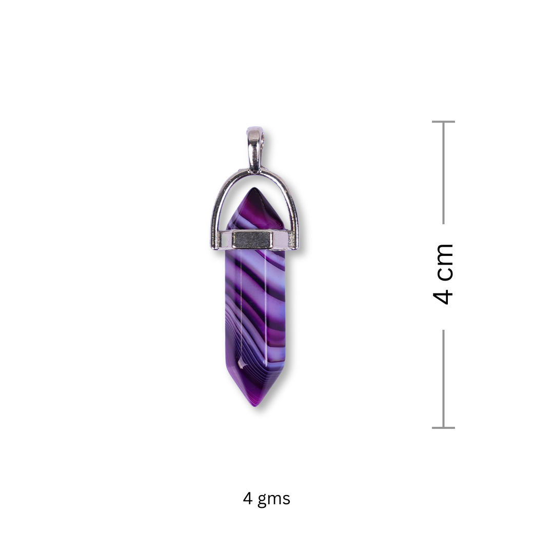 Purple Sulemani Double Terminated Pencil Pendant