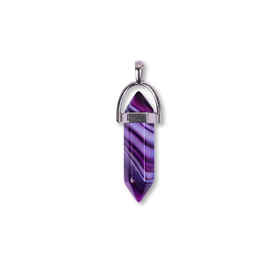 Purple Sulemani Double Terminated Pencil Pendant