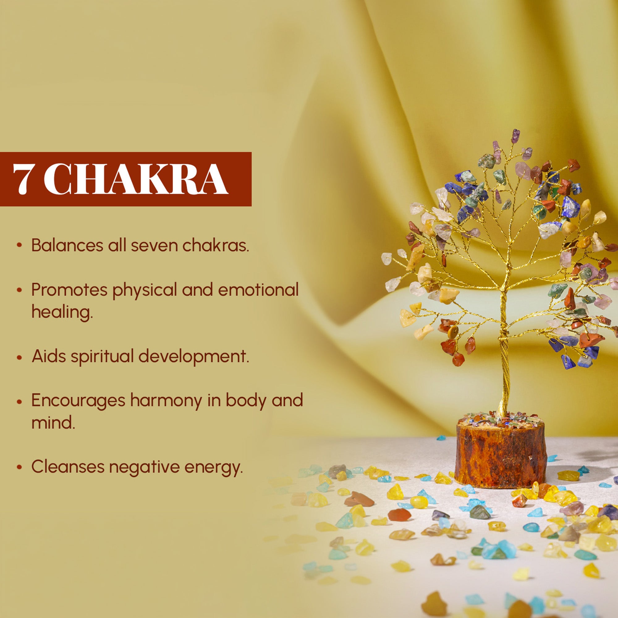 Seven Chakra Crystal Tree – Small, for Vastu
