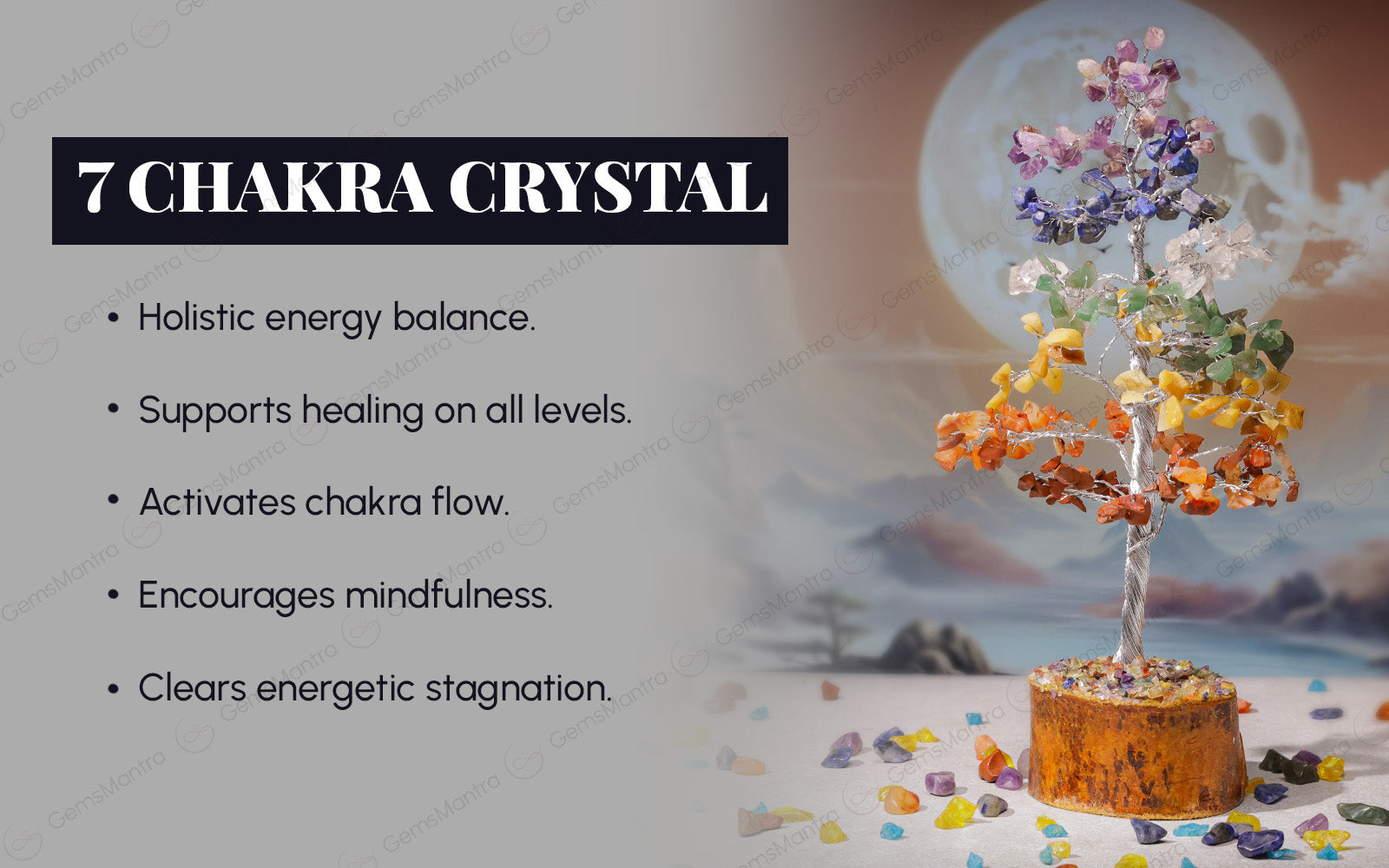 Large Seven Chakra Crystal Tree