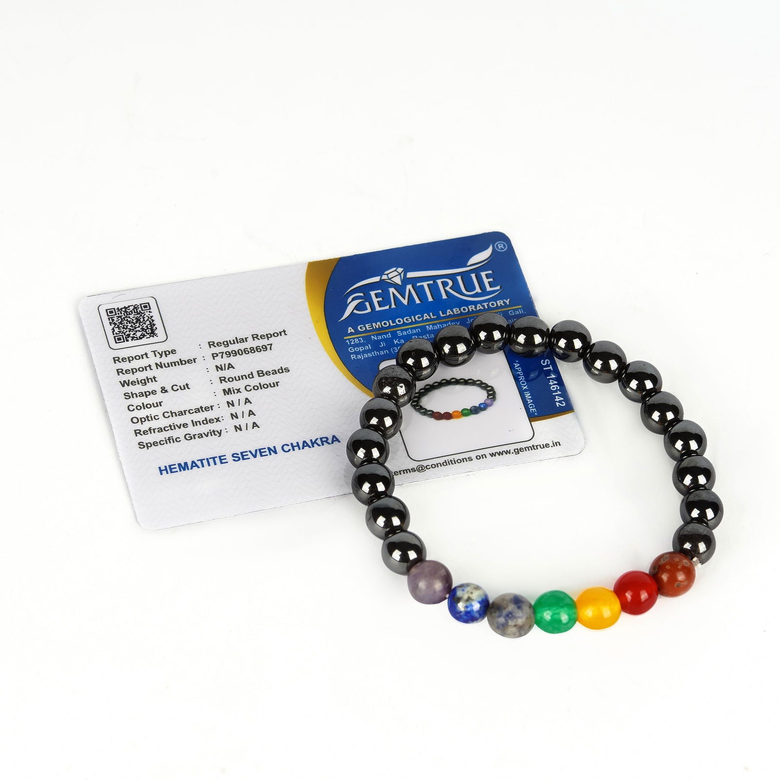 7 Chakra Hematite Bracelet - Gemsmantra