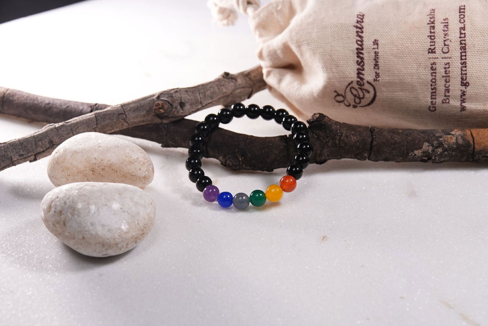 7 chakra Agate Bracelet - Gemsmantra