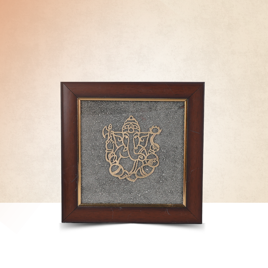 Ganesh Ji Pyrite Dust Frame