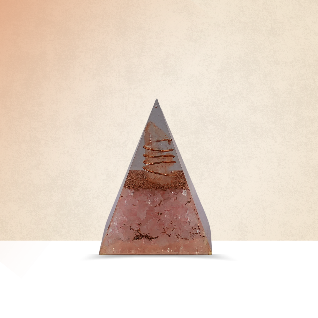 Rose Quartz Orgonite Nubian Pyramid – for Positive Energy