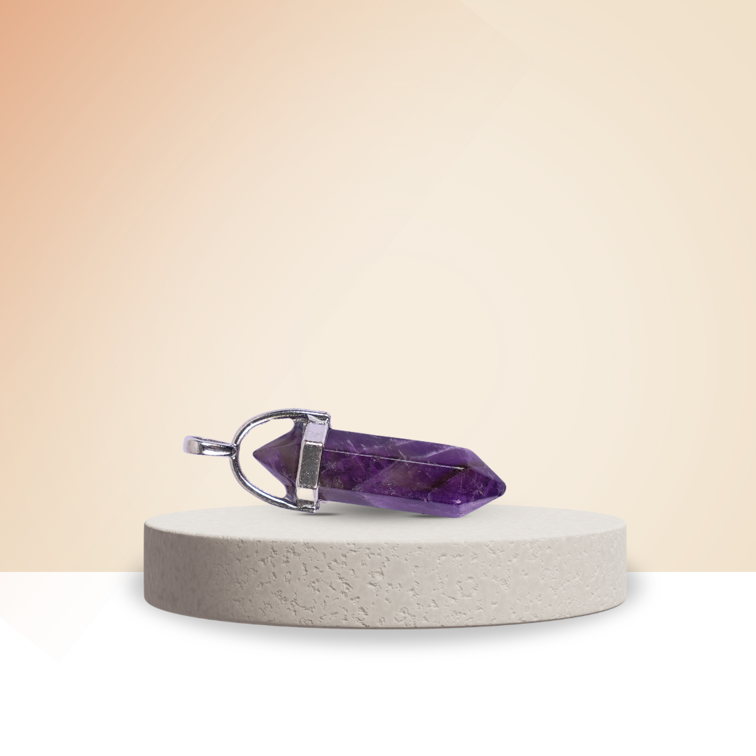 Amethyst Double Terminated Pencil Pendant - Gemsmantra