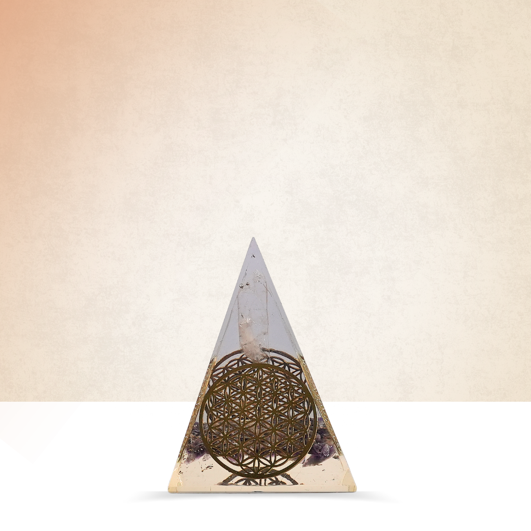 Amethyst Orgonite Nubian Pyramid - Gemsmantra