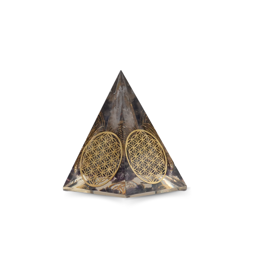 Amethyst Orgonite Nubian Pyramid - Gemsmantra