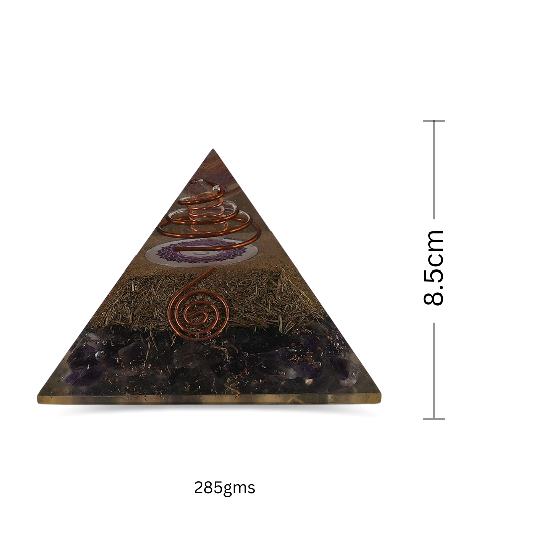 Amethyst Orgonite Pyramid/Orgone Pyramid - Gemsmantra