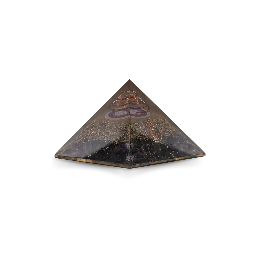 Amethyst Orgonite Pyramid/Orgone Pyramid - Gemsmantra